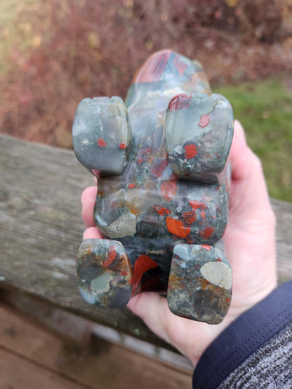Carved African Black Jasper Elephant Crystal Stone