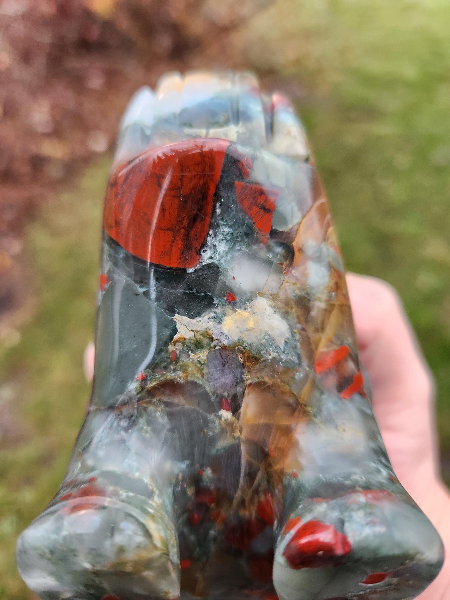 Carved African Black Jasper Elephant Crystal Stone