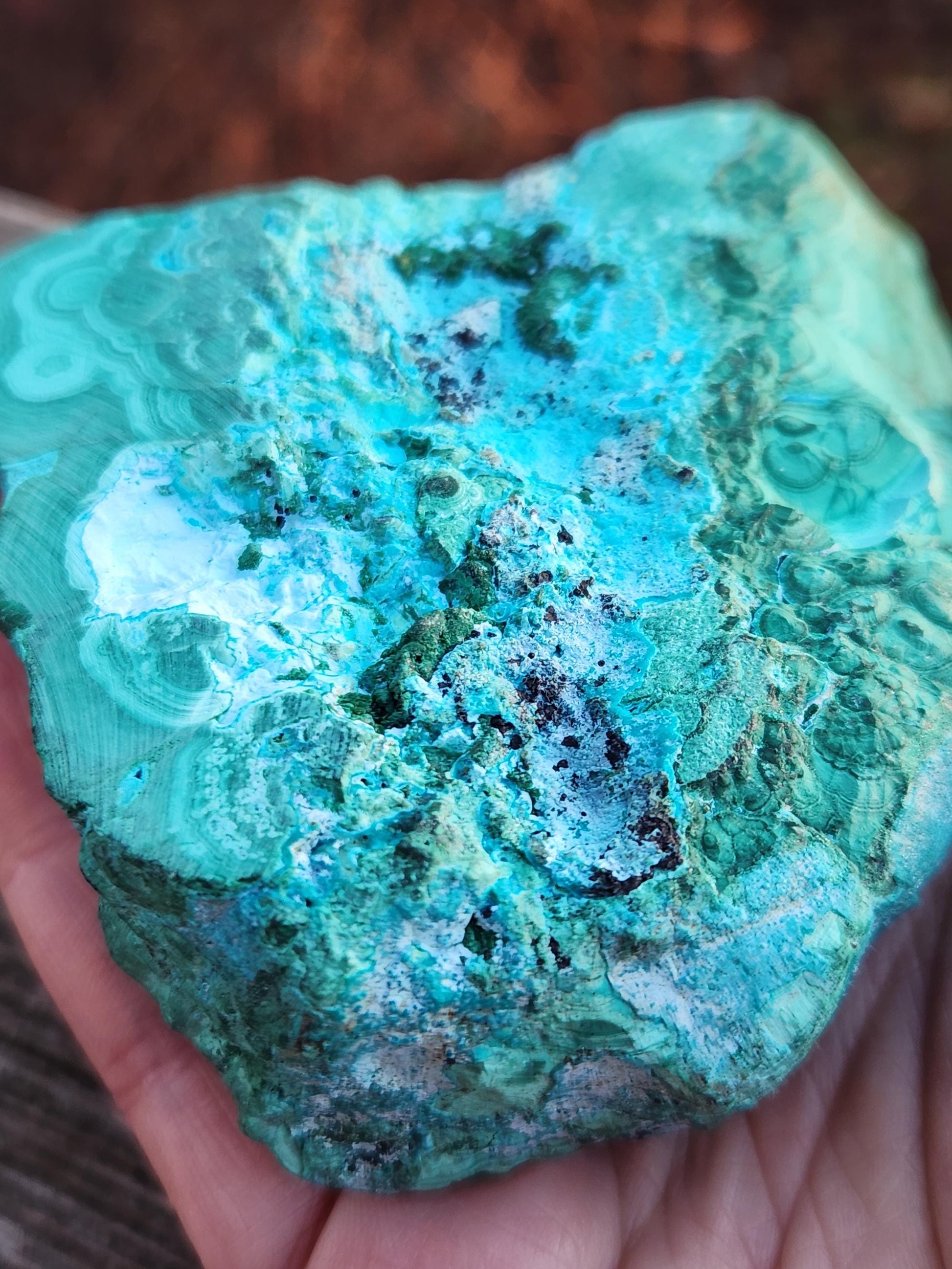 AAA Malachite Chrysocolla Crystal, Free Form, Rare