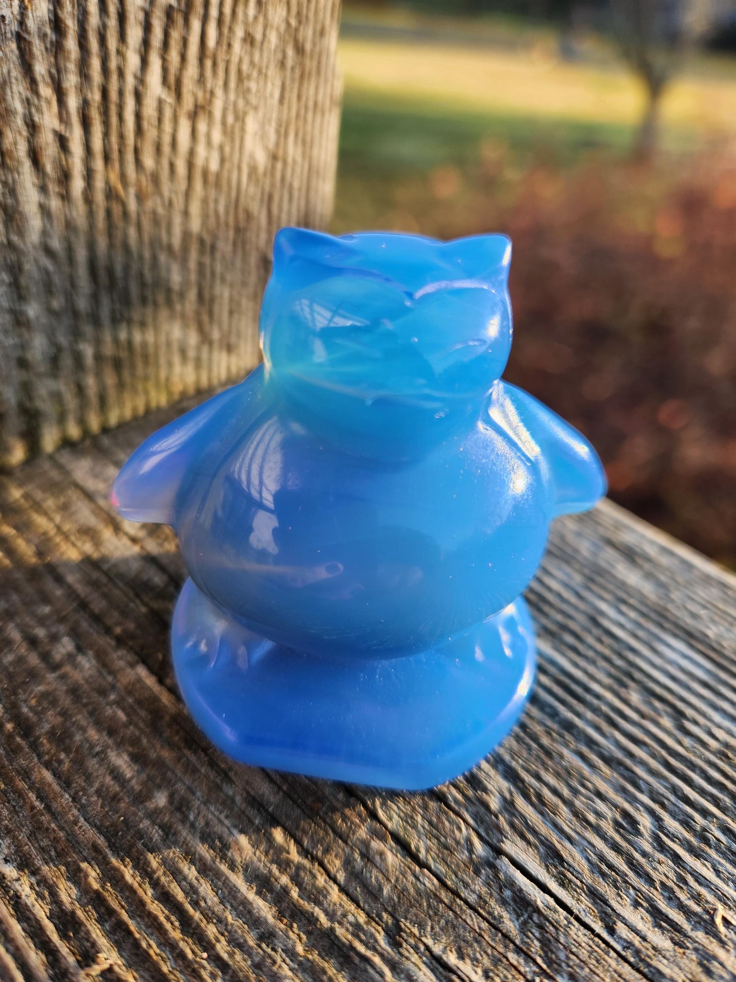 Super Cute Blue Opalite Snorlax with High Polish, Pokemon