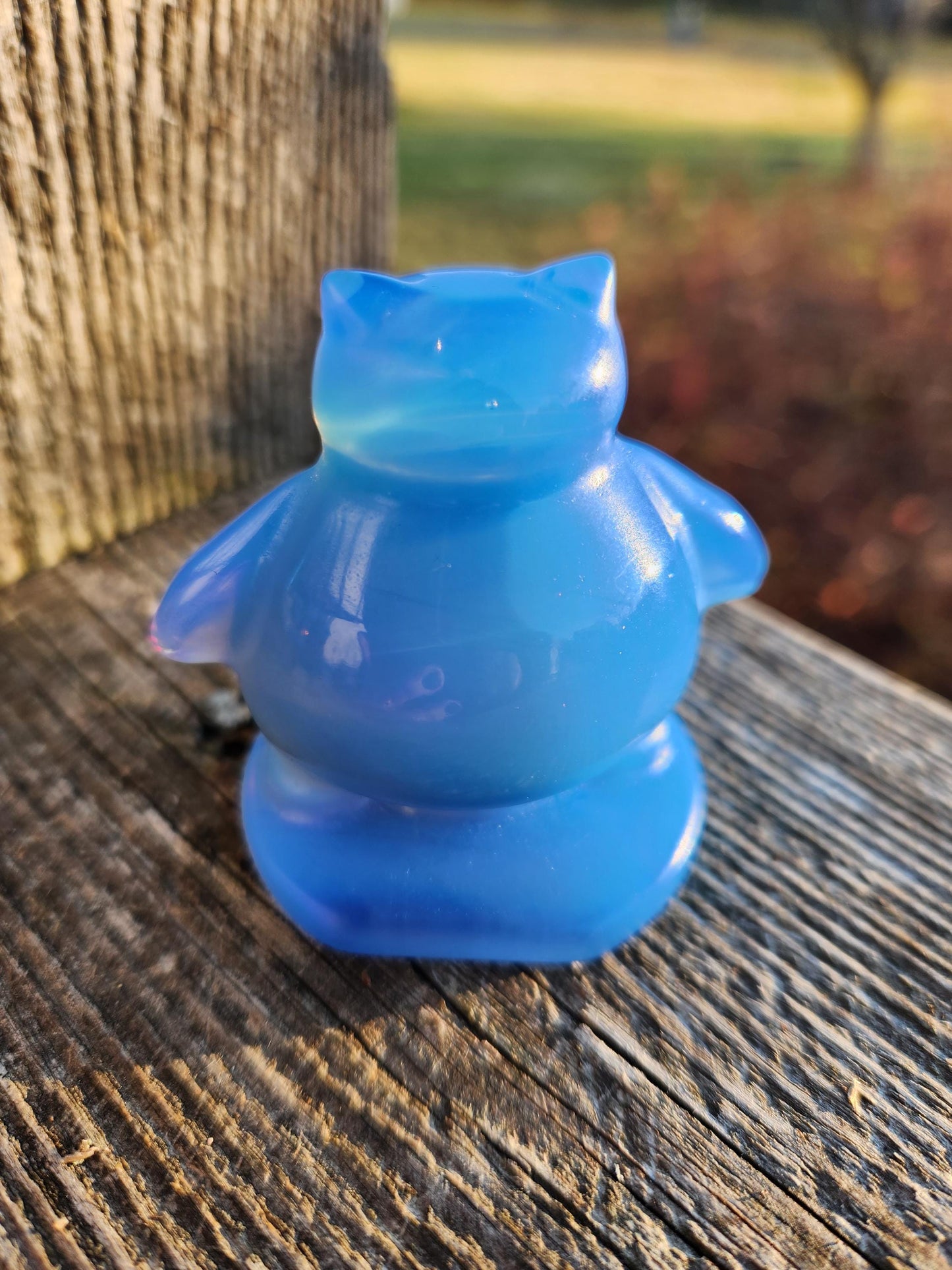 Super Cute Blue Opalite Snorlax with High Polish, Pokemon