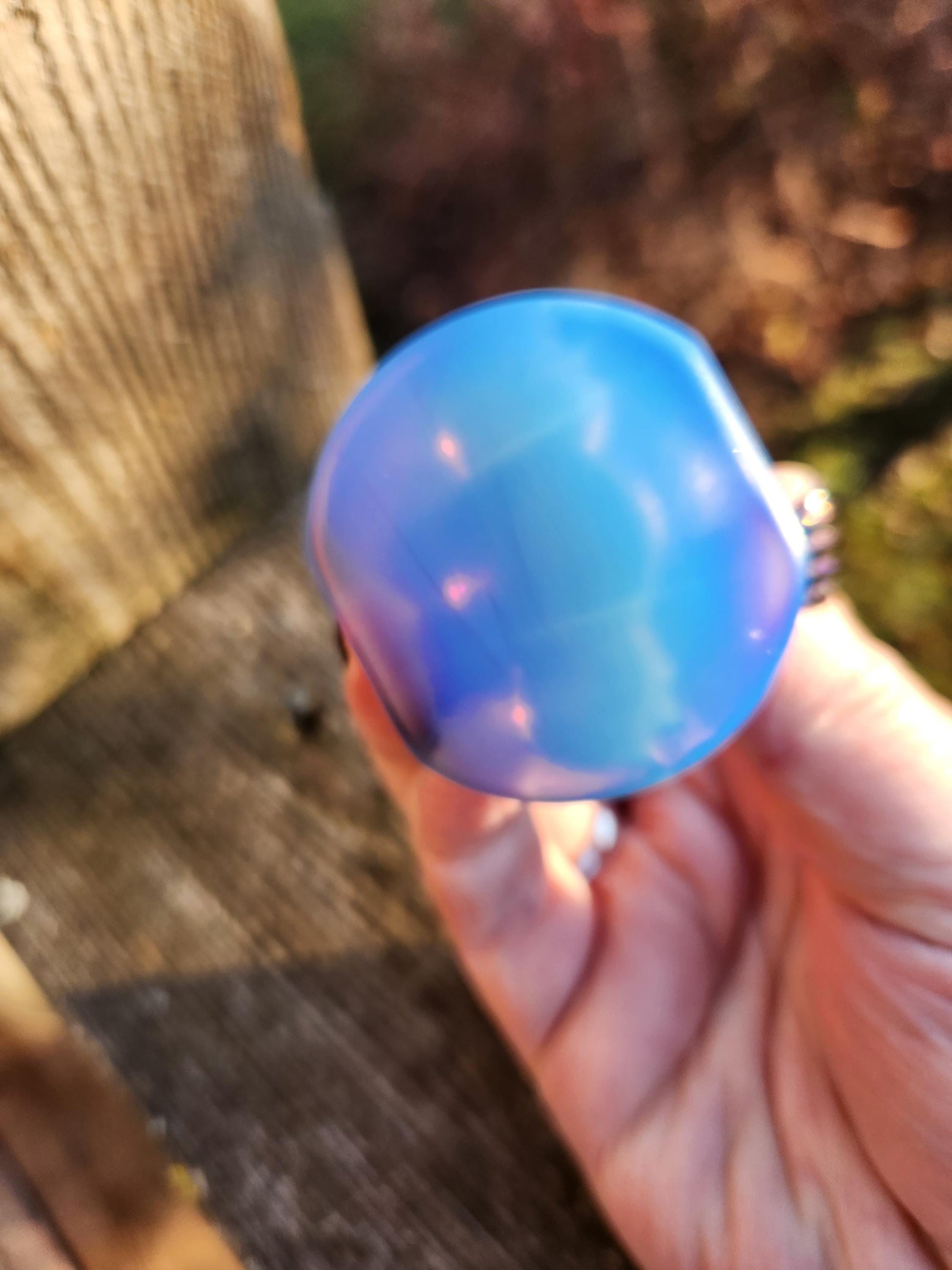 Super Cute Blue Opalite Snorlax with High Polish, Pokemon