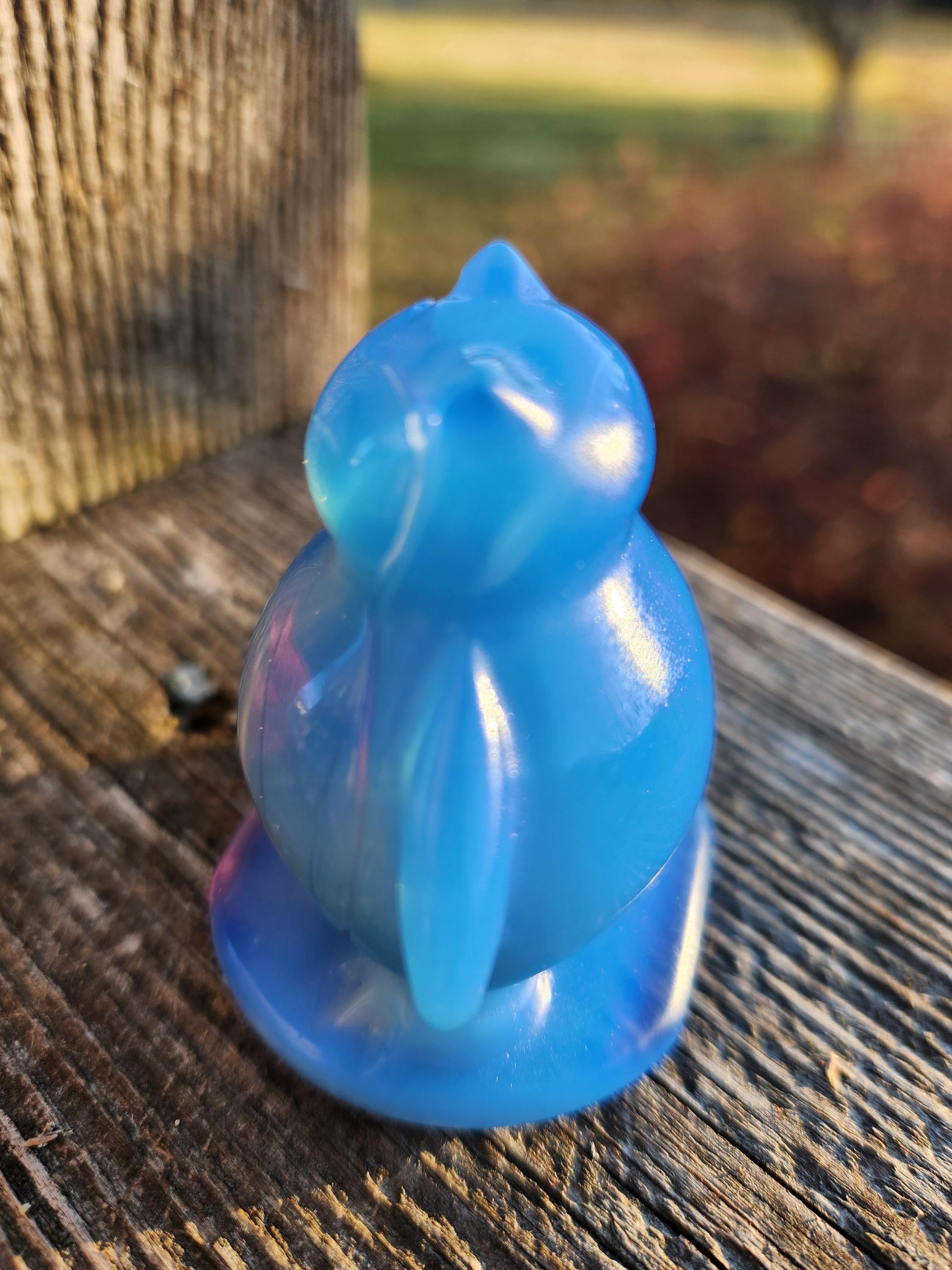 Super Cute Blue Opalite Snorlax with High Polish, Pokemon
