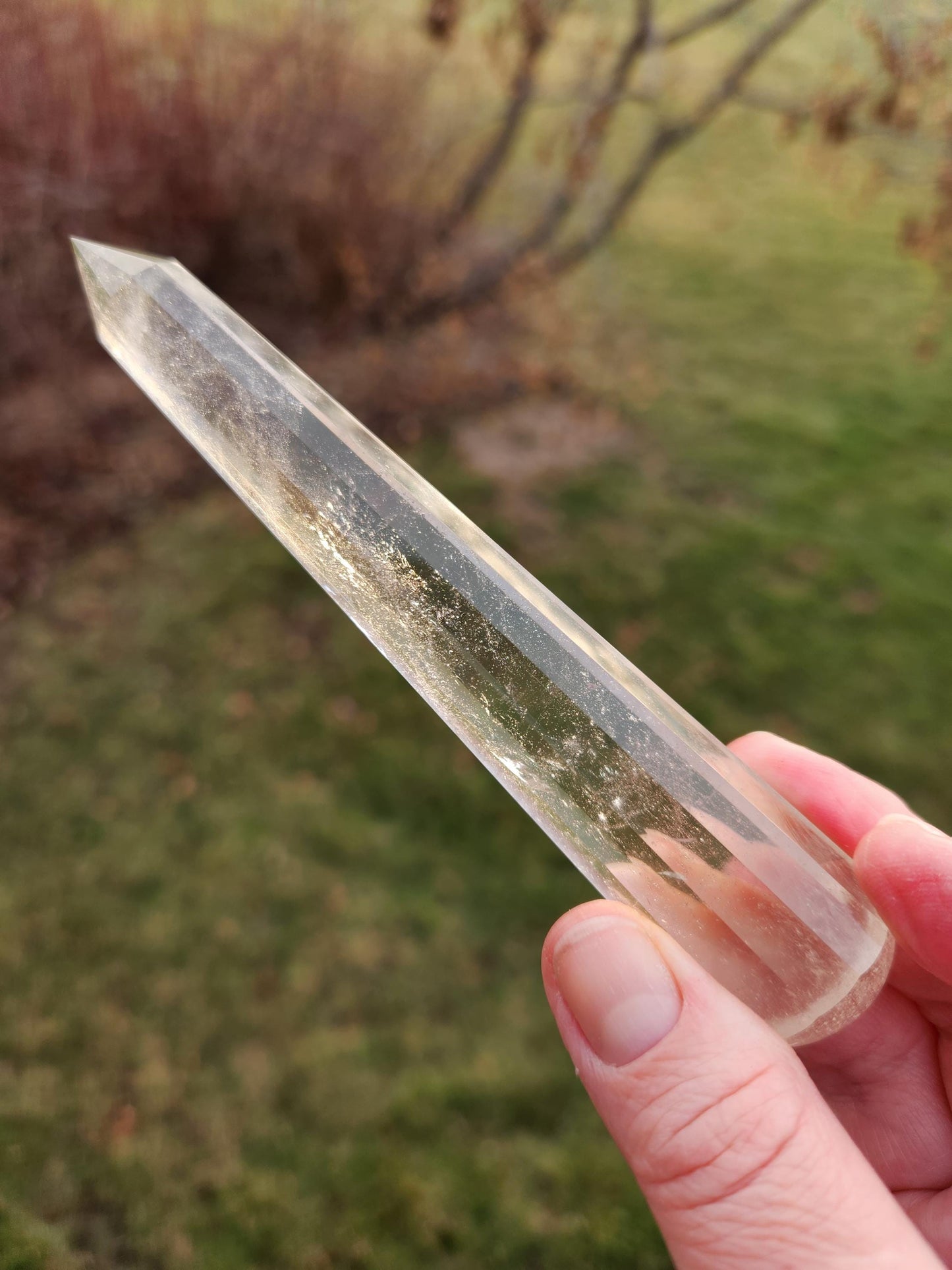 12 Sided Clear Quartz Crystal Vogel with inclusions, Extractor, Energy Work, Wand