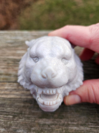 Crazy Unique Flower Agate Crystal Tiger Head