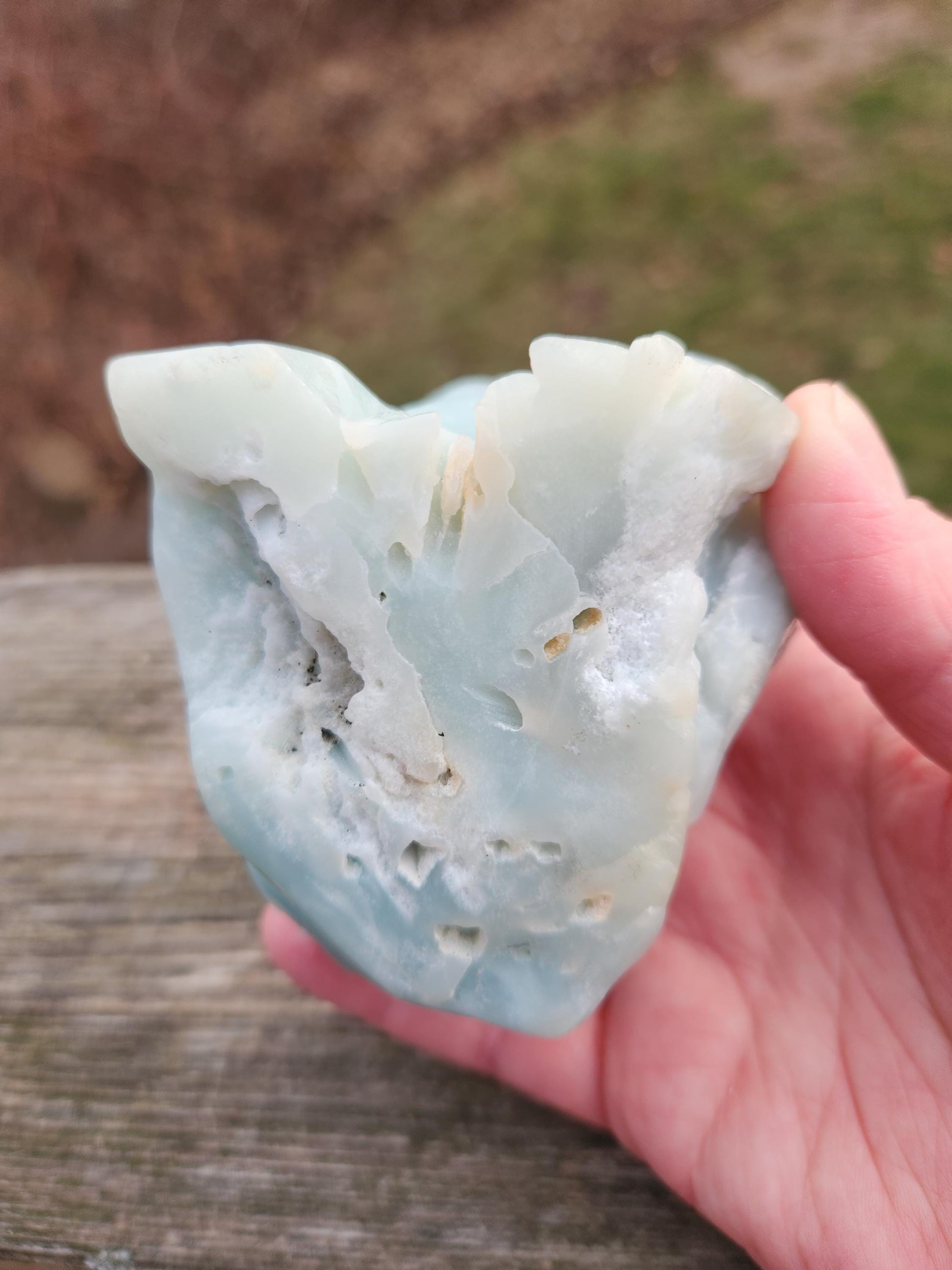 Blue Aragonite Crystal Koala Bear Carving