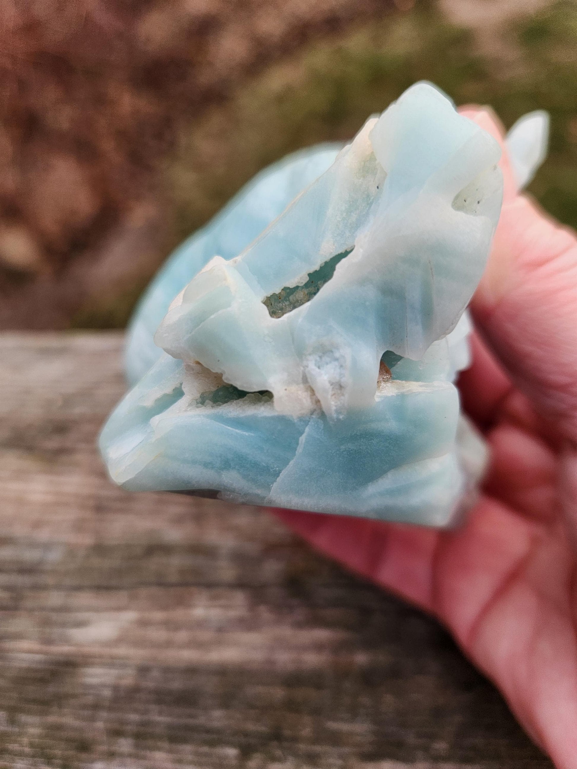 Blue Aragonite Crystal Koala Bear Carving