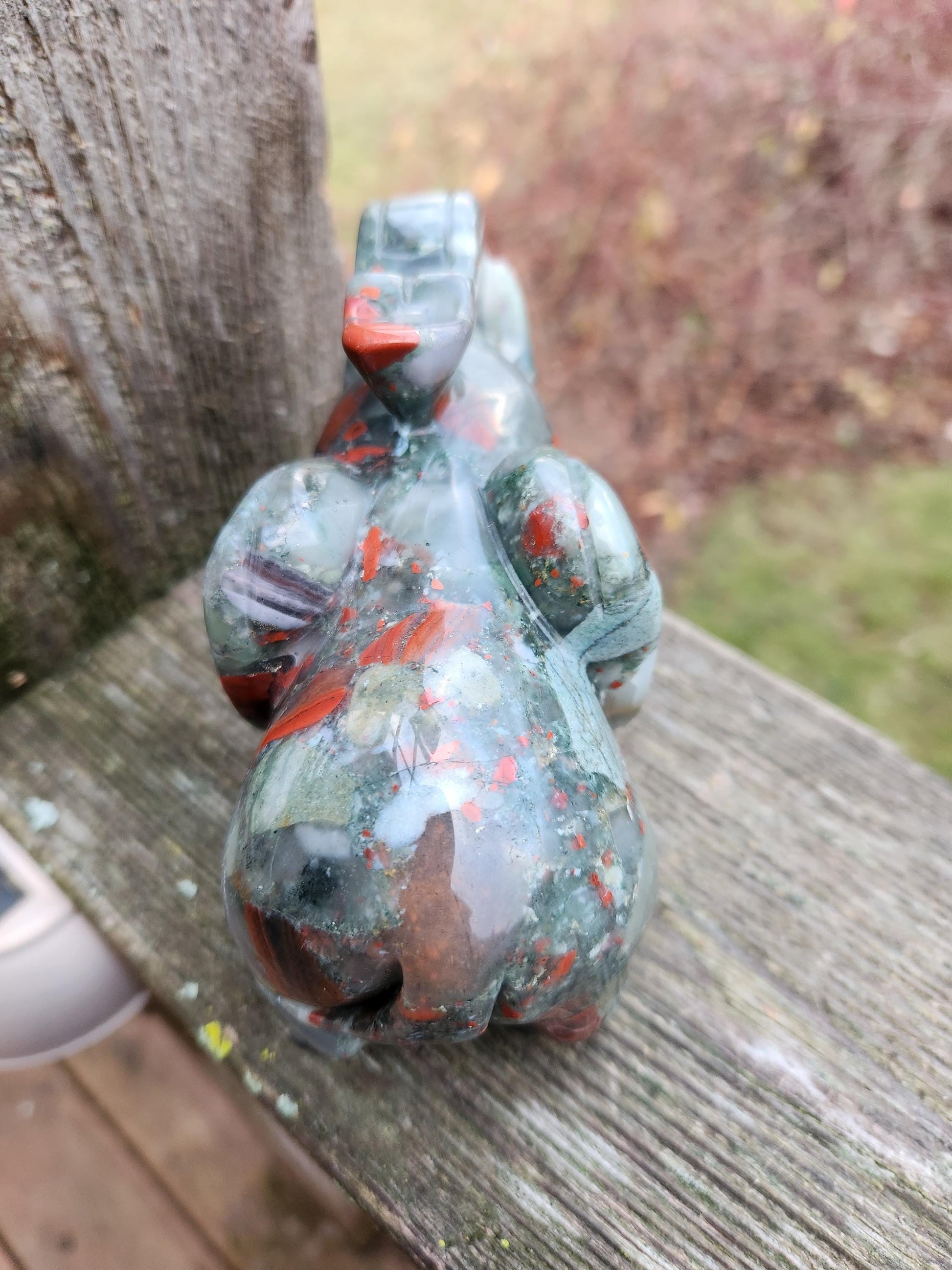 Carved African Black Jasper Elephant Crystal Stone