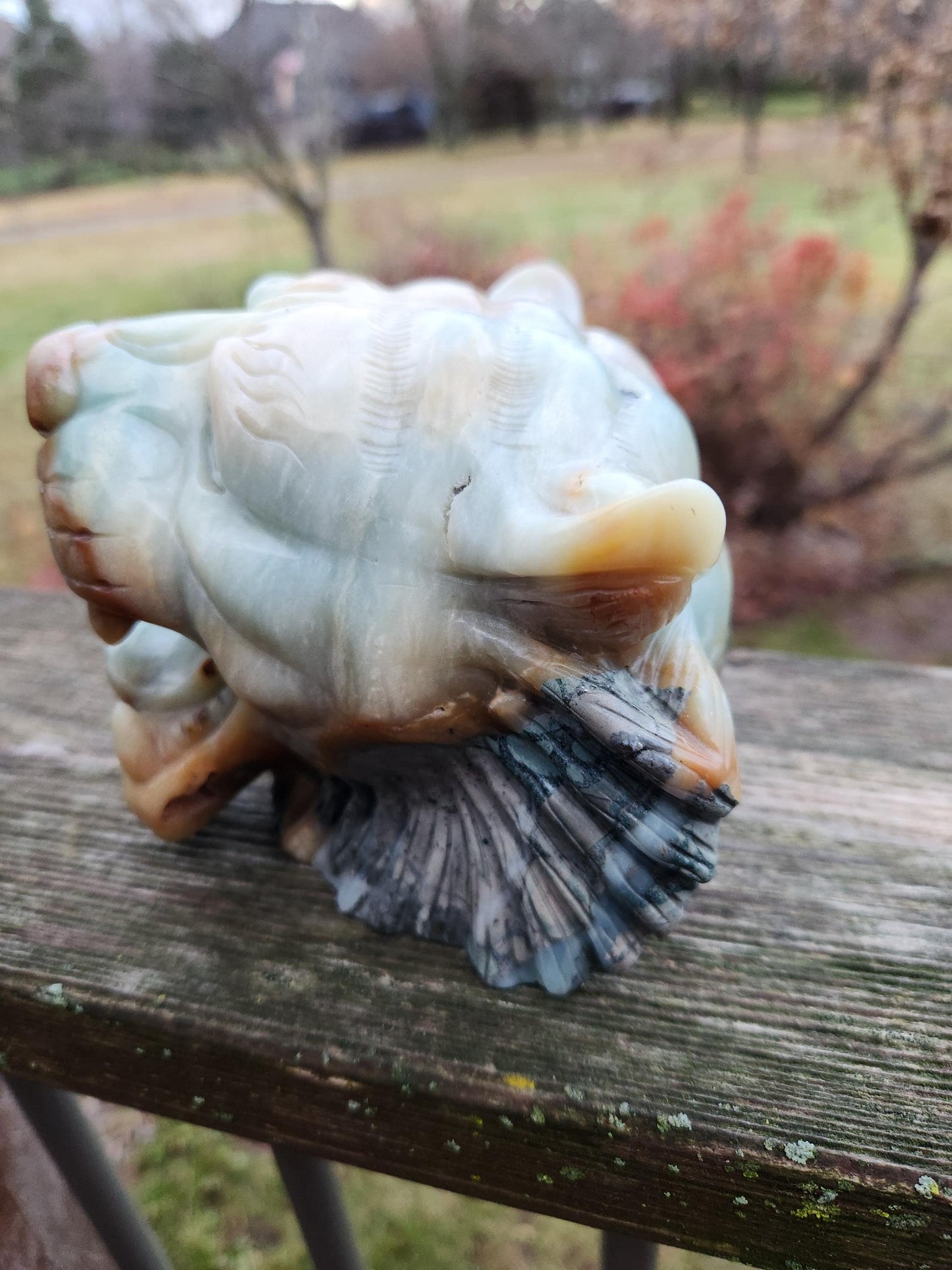 Blue Aragonite & Pyrite Crystal Tiger, Puma Head Crystal Sculpture - Collector Piece