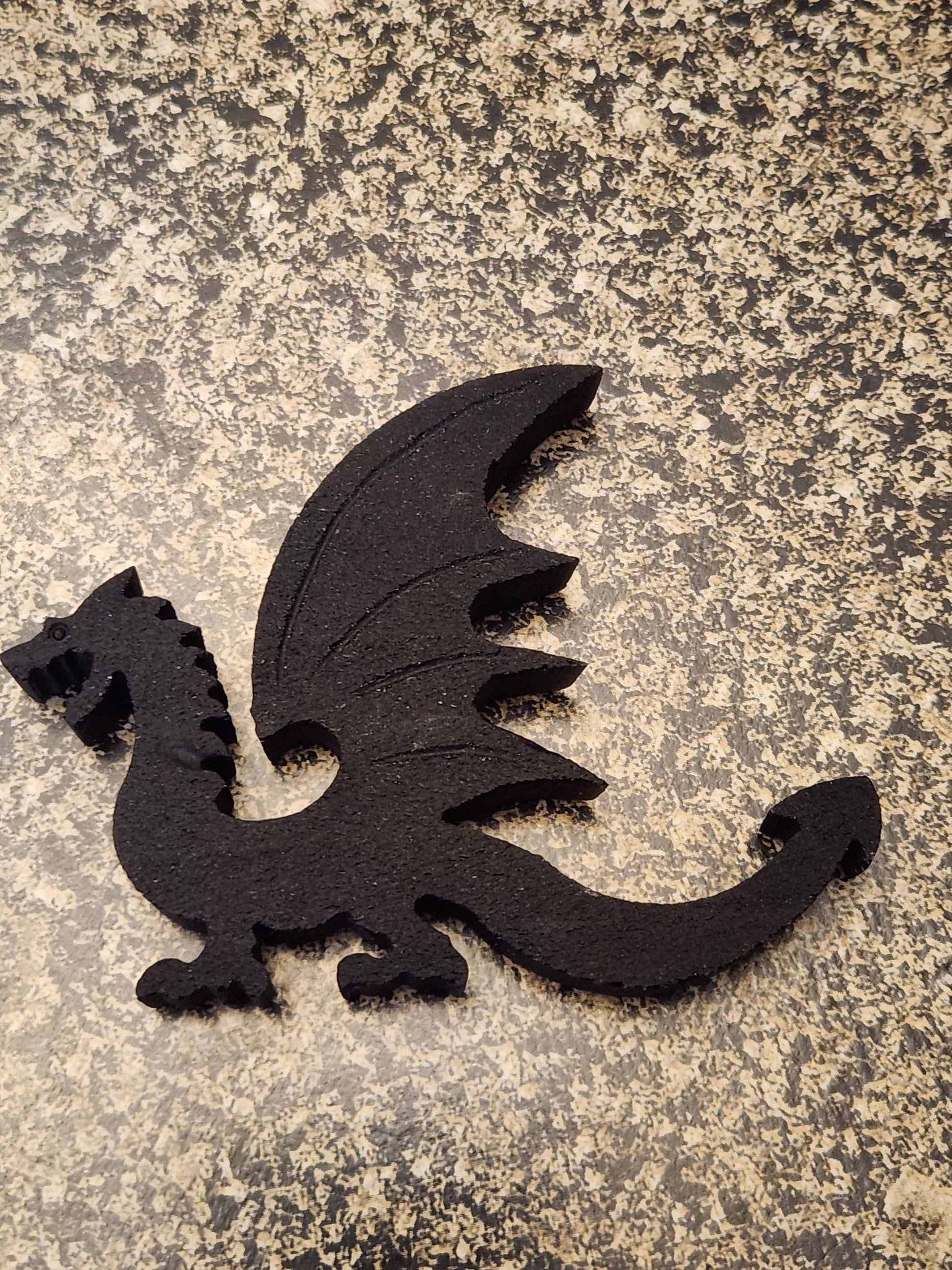 Cool Unique Black Obsidian Crystal Dragon, DnD