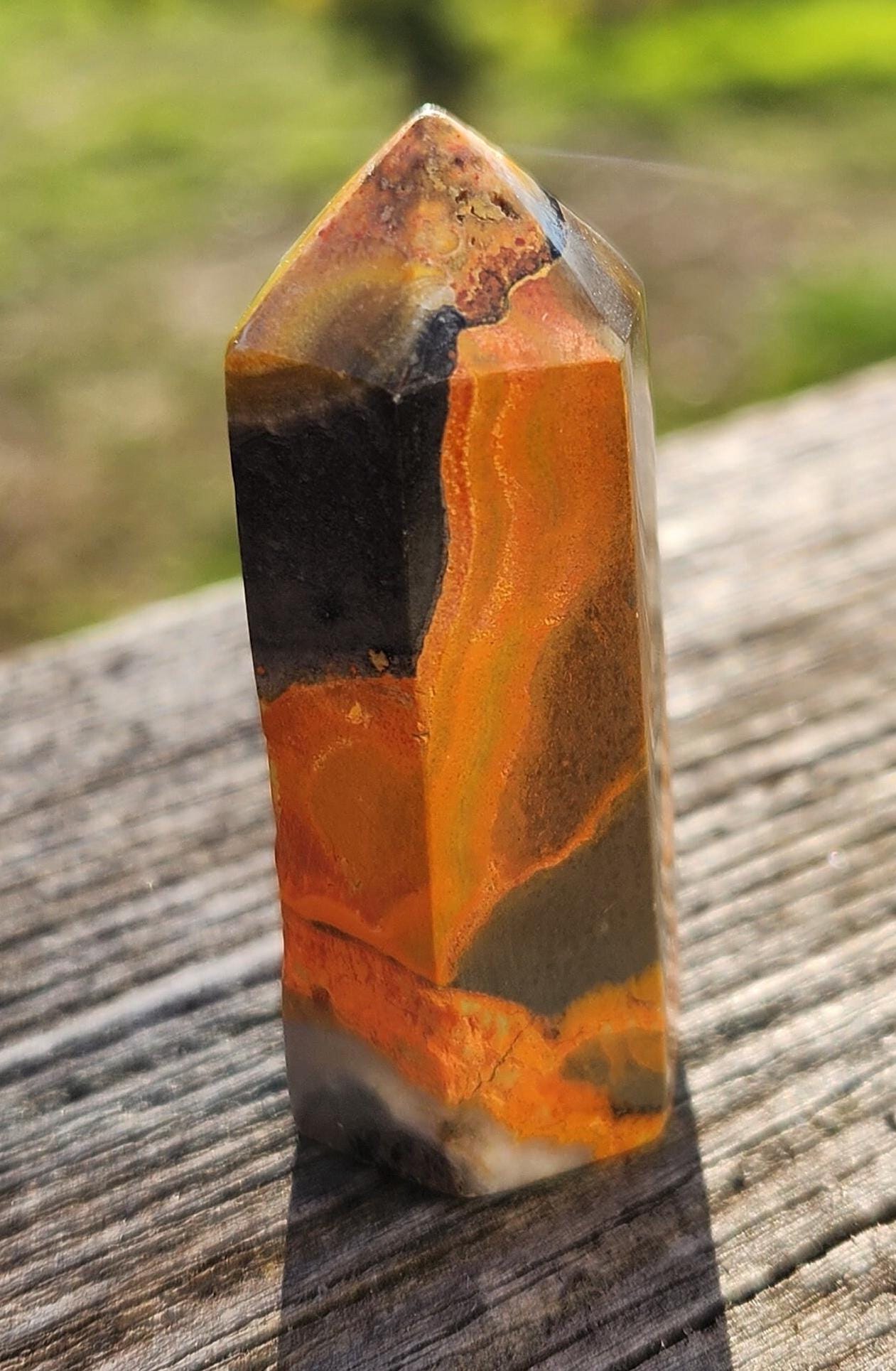 Gorgeous Chunky High Polished Volcano Jasper Crystal Mini Tower, Point