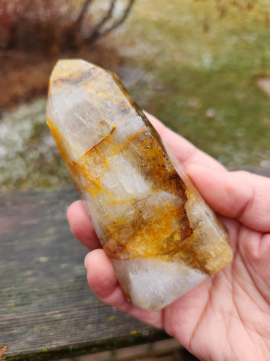 AAA Golden Healer Crystal Tower Point - Brazil Origin