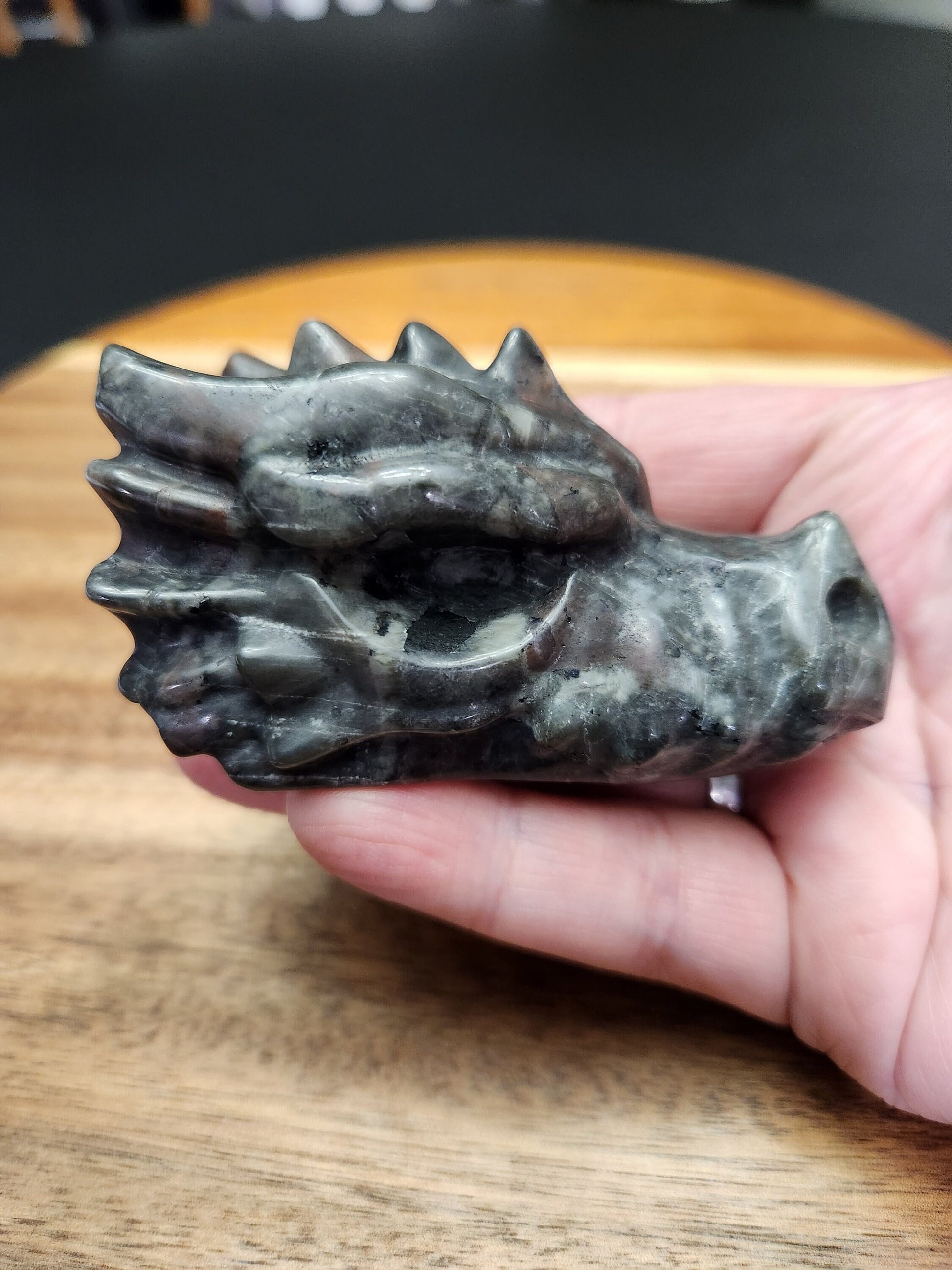 Yooperlite Dragon Head Crystal: UV Reactive Emberlite Rock