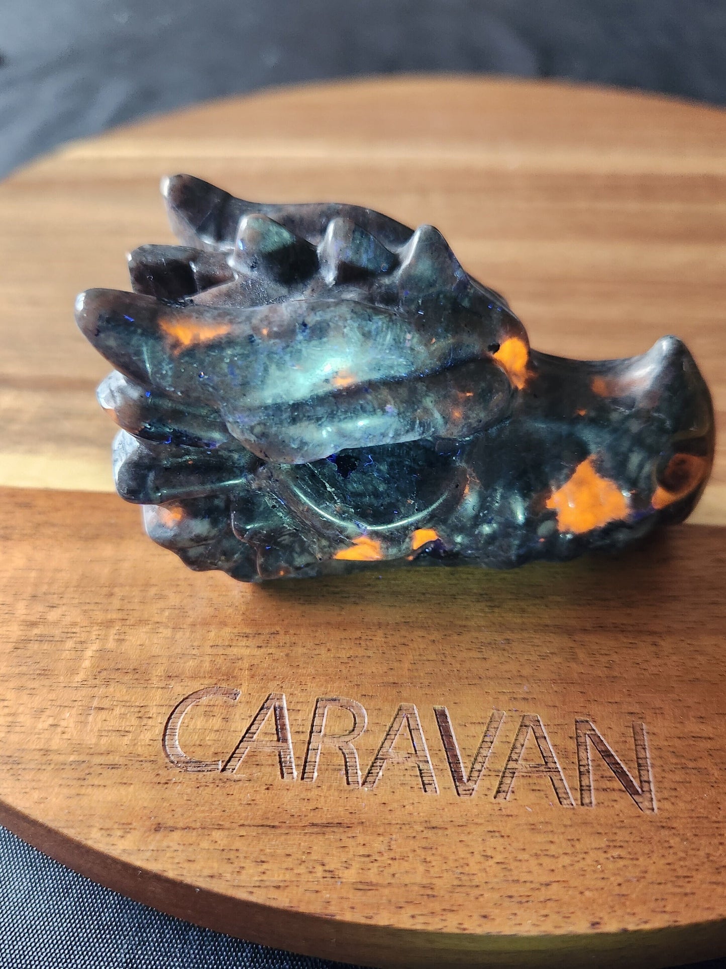 AAA Yooperlite Dragon Head Crystal: UV Reactive Emberlite Rock