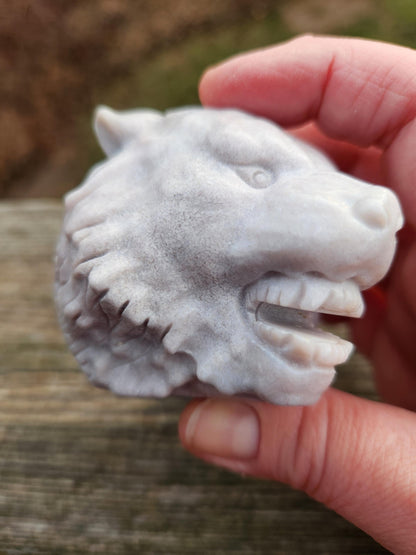 Crazy Unique Flower Agate Crystal Tiger Head