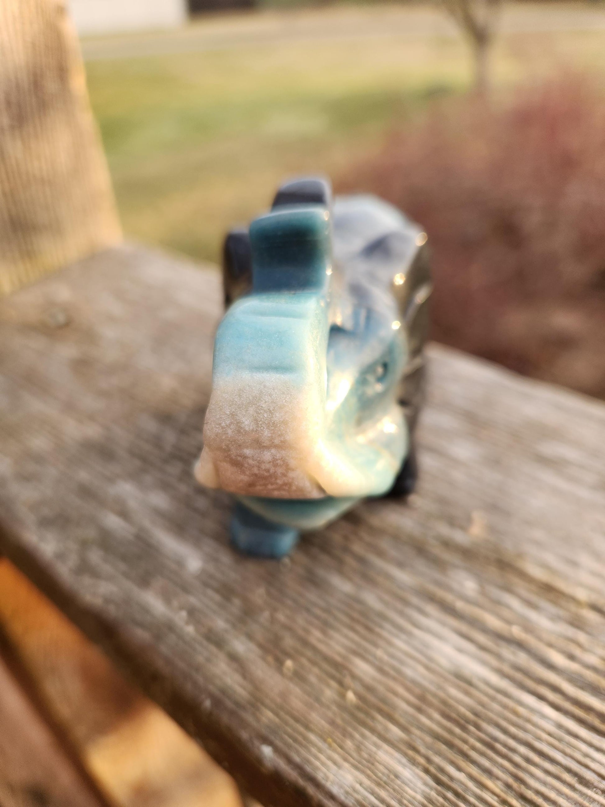 Trolleite Crystal Carved Elephant: High Polish Stone