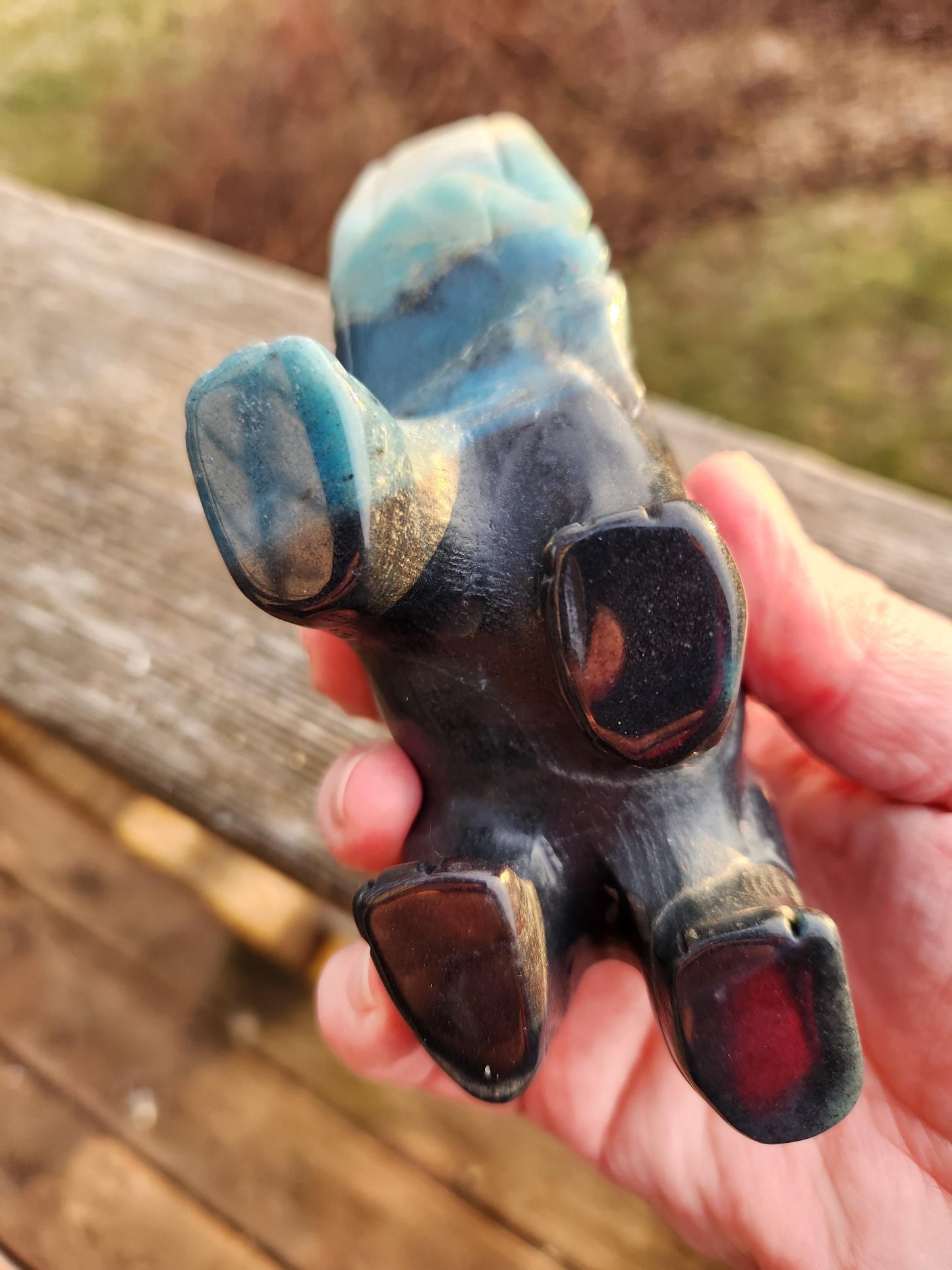 Trolleite Crystal Carved Elephant: High Polish Stone