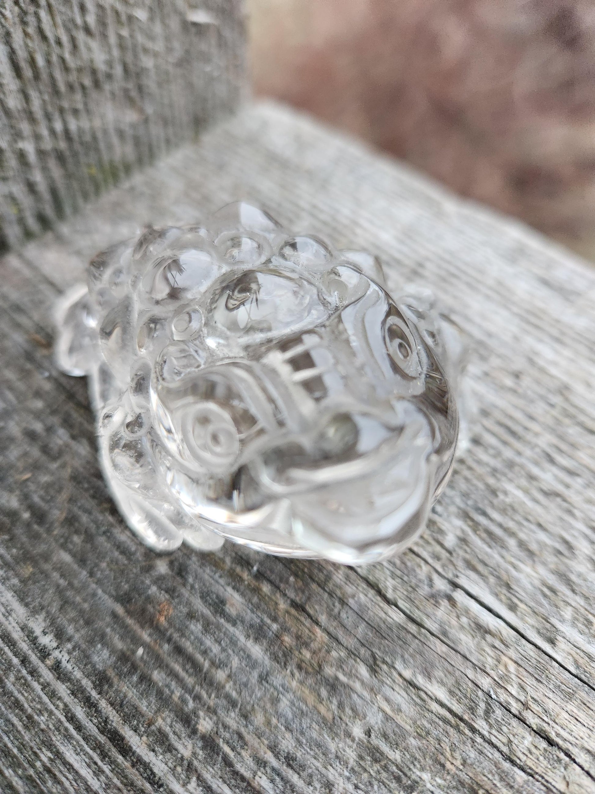 Very Light Smoky Quartz Money Toad: Hand Carved Crystal Figurine