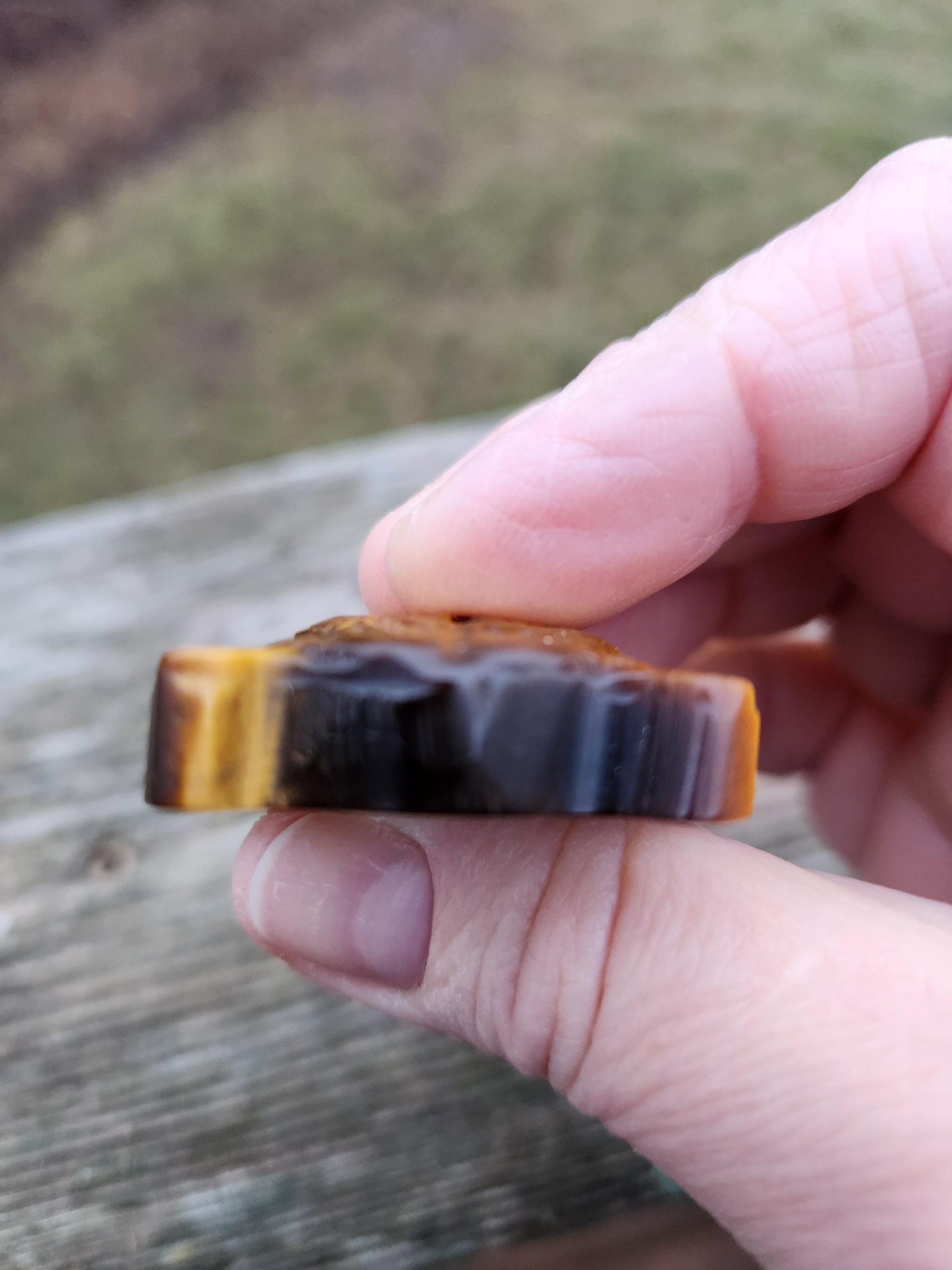 Tiger's Eye Crystal Tiger Head Carving: Hand Carved Coin