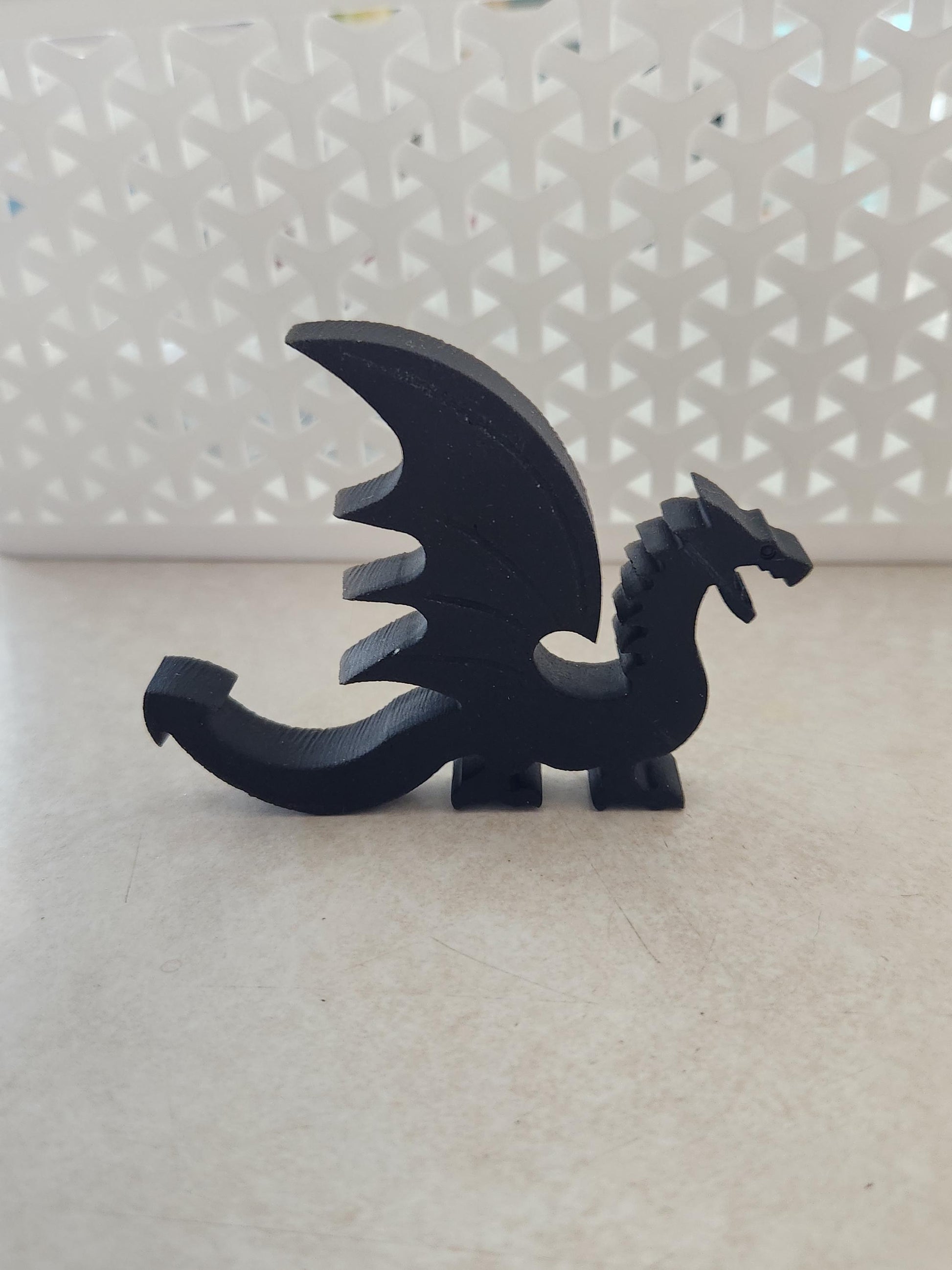 Cool Unique Black Obsidian Crystal Dragon, DnD