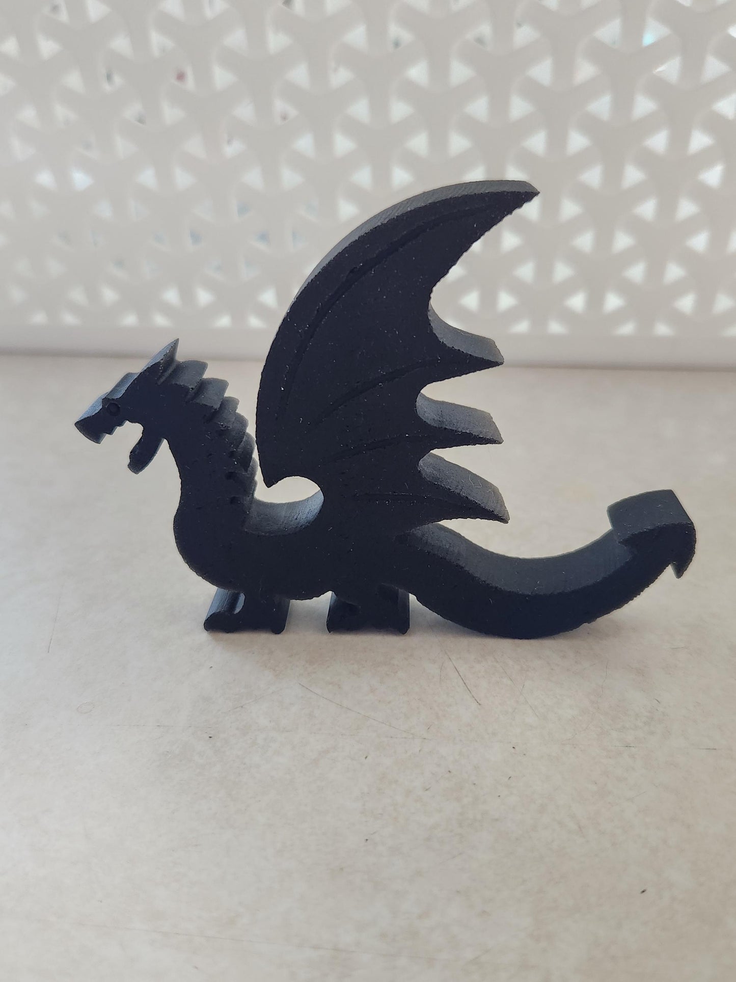 Cool Unique Black Obsidian Crystal Dragon, DnD