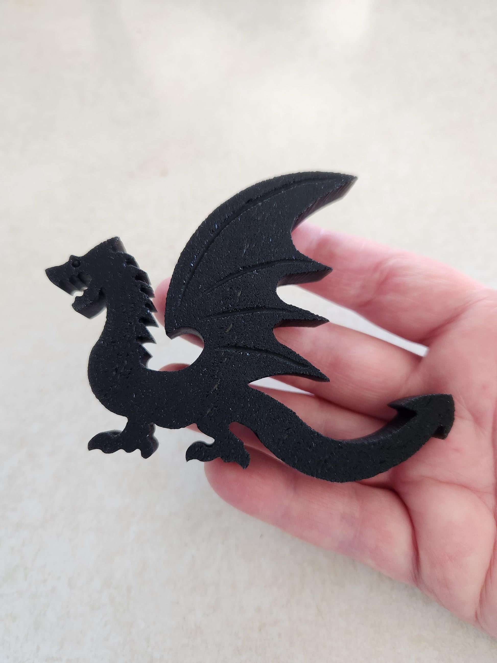 Cool Unique Black Obsidian Crystal Dragon, DnD