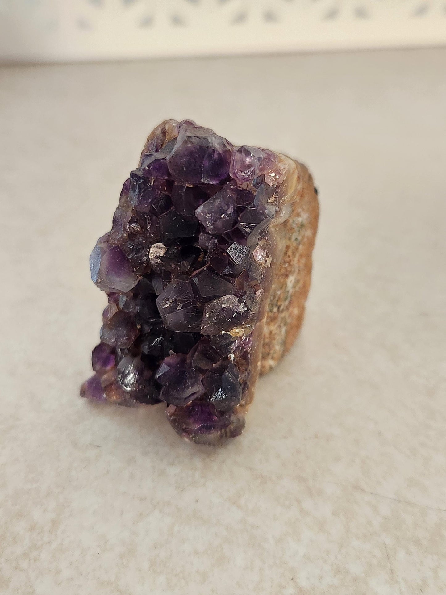 Super Unique Purple Amethyst with Matrix Bunny Carving Natural Stone Crystal