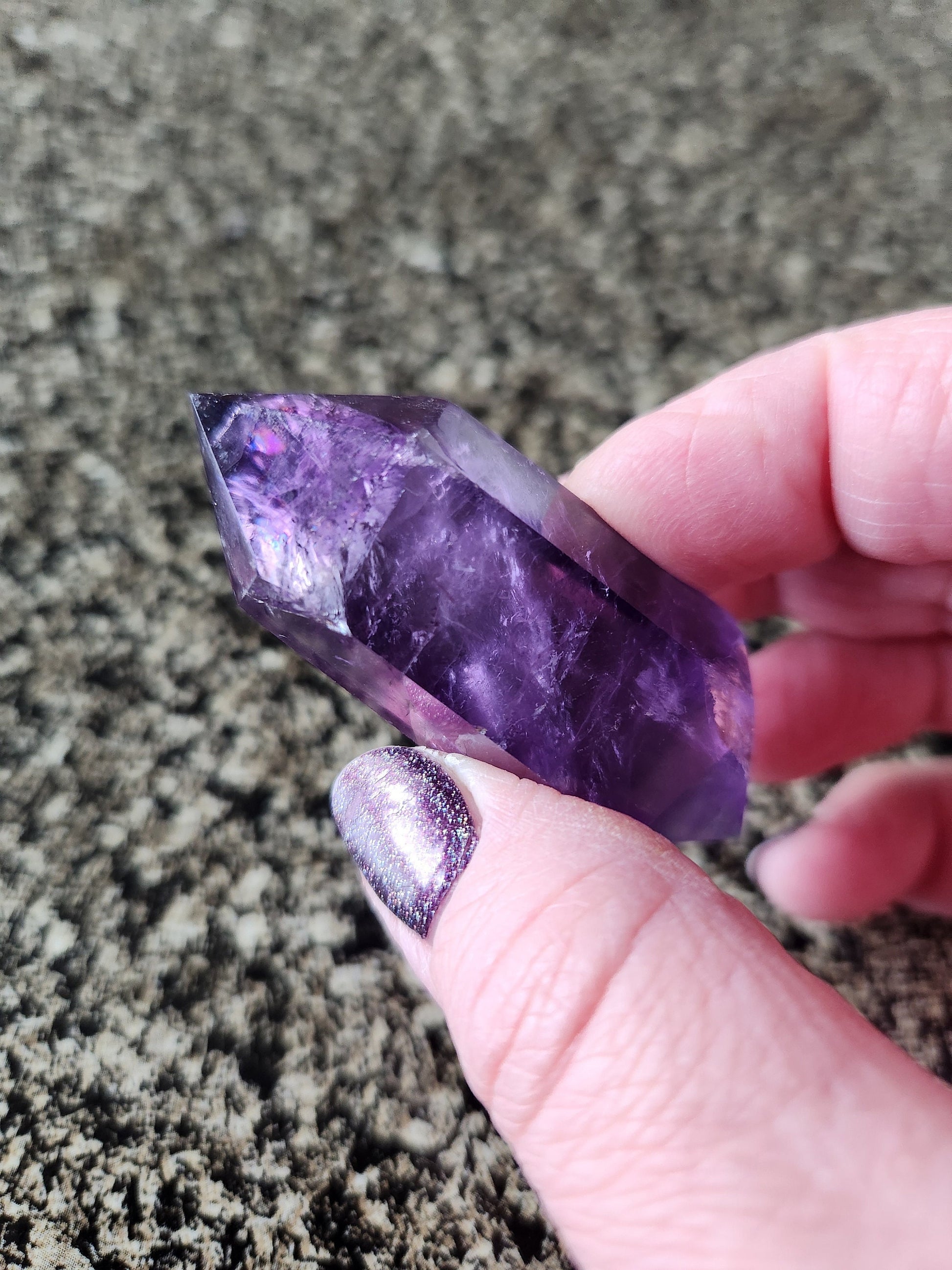 AAA Dark Purple Amethyst Crystal Wand - 6 Point DT