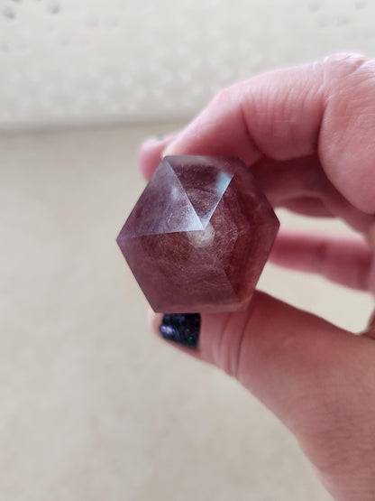 Rainbow Fluorite Crystal Wand on Gold Stand