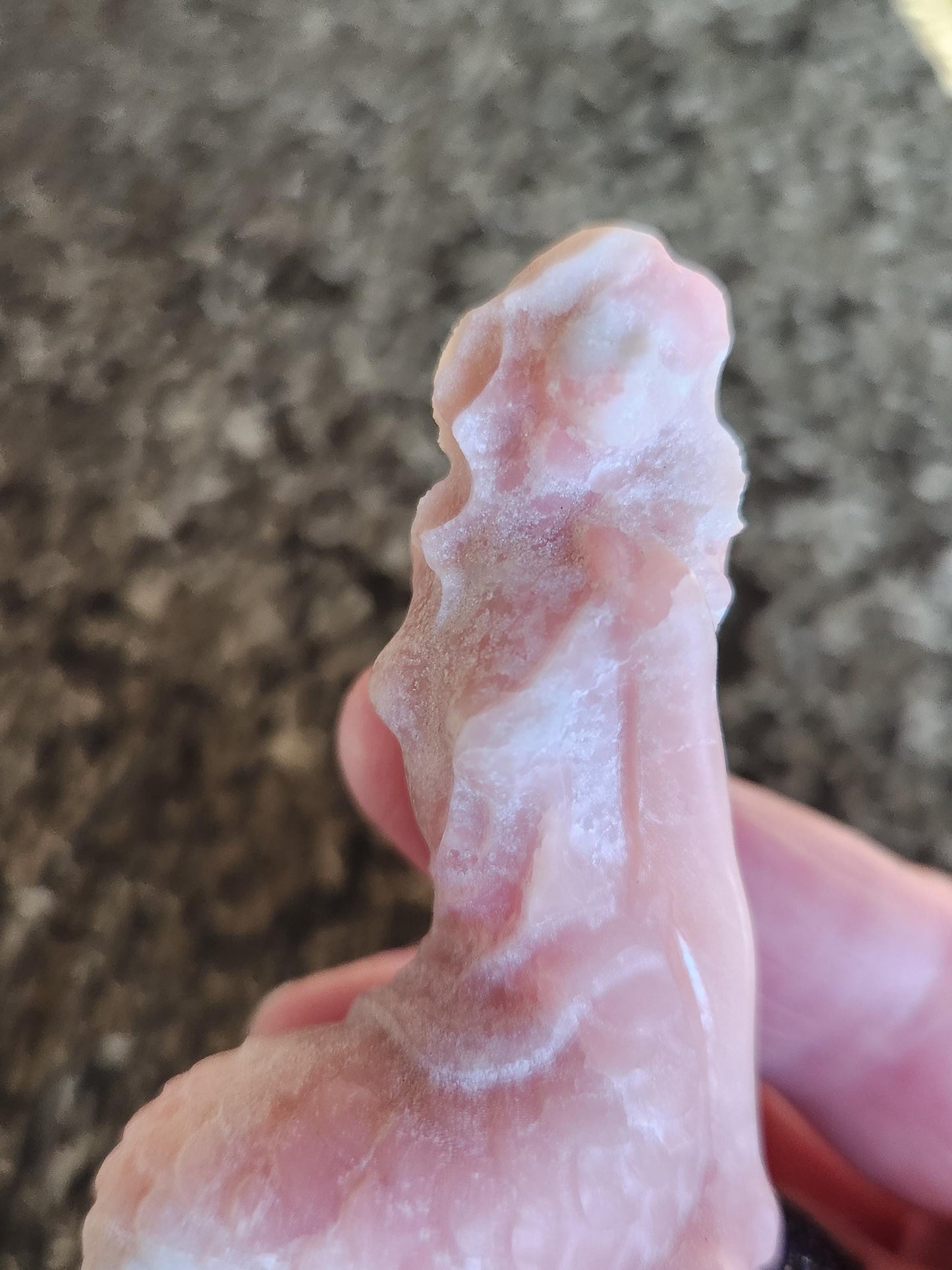 Pink Opal Carved Mermaid Figurine: Unique Siren Sculpture