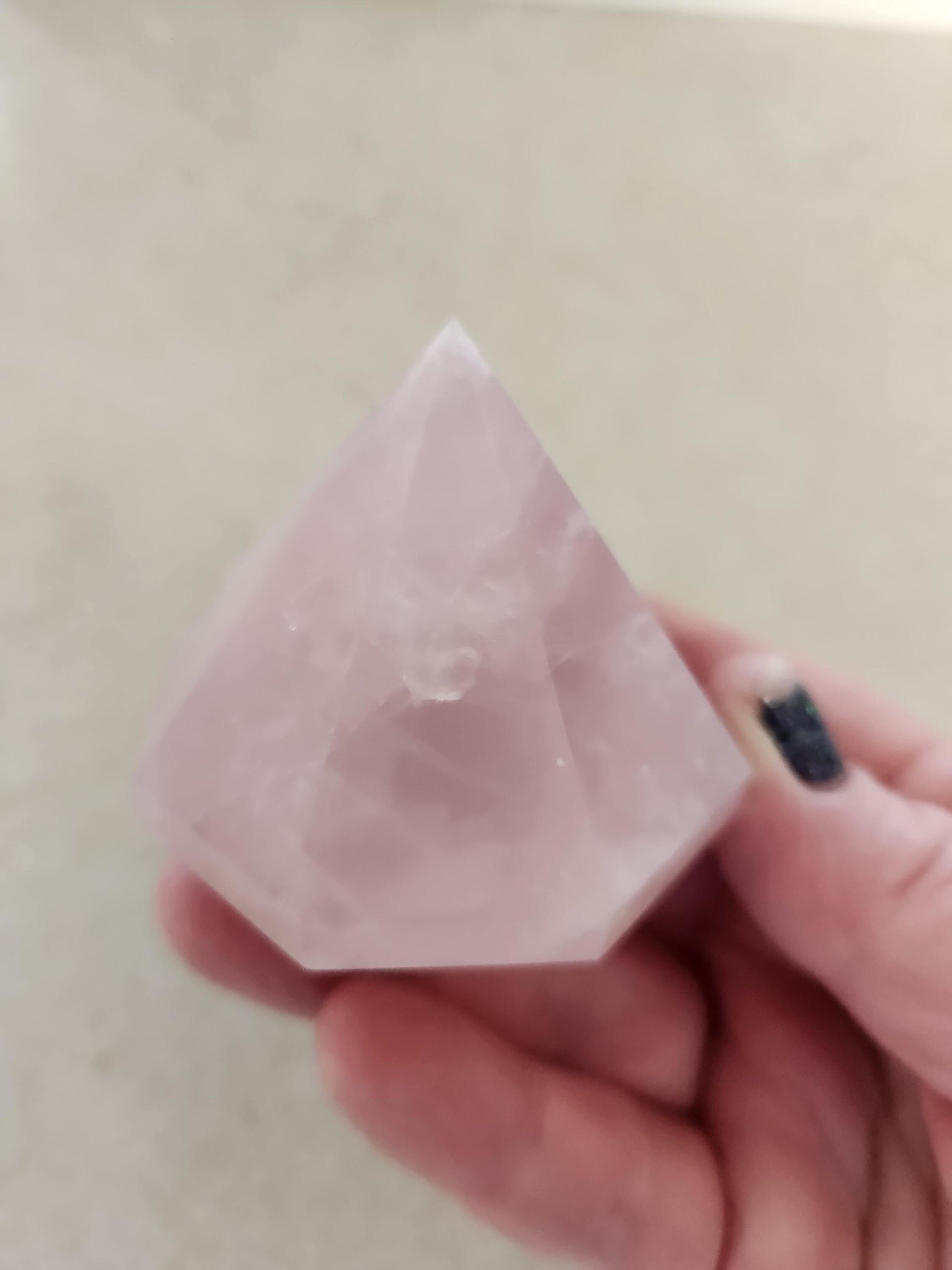 Gorgeous AAA Pink Rose Quartz Crystal Diamond, Extractor