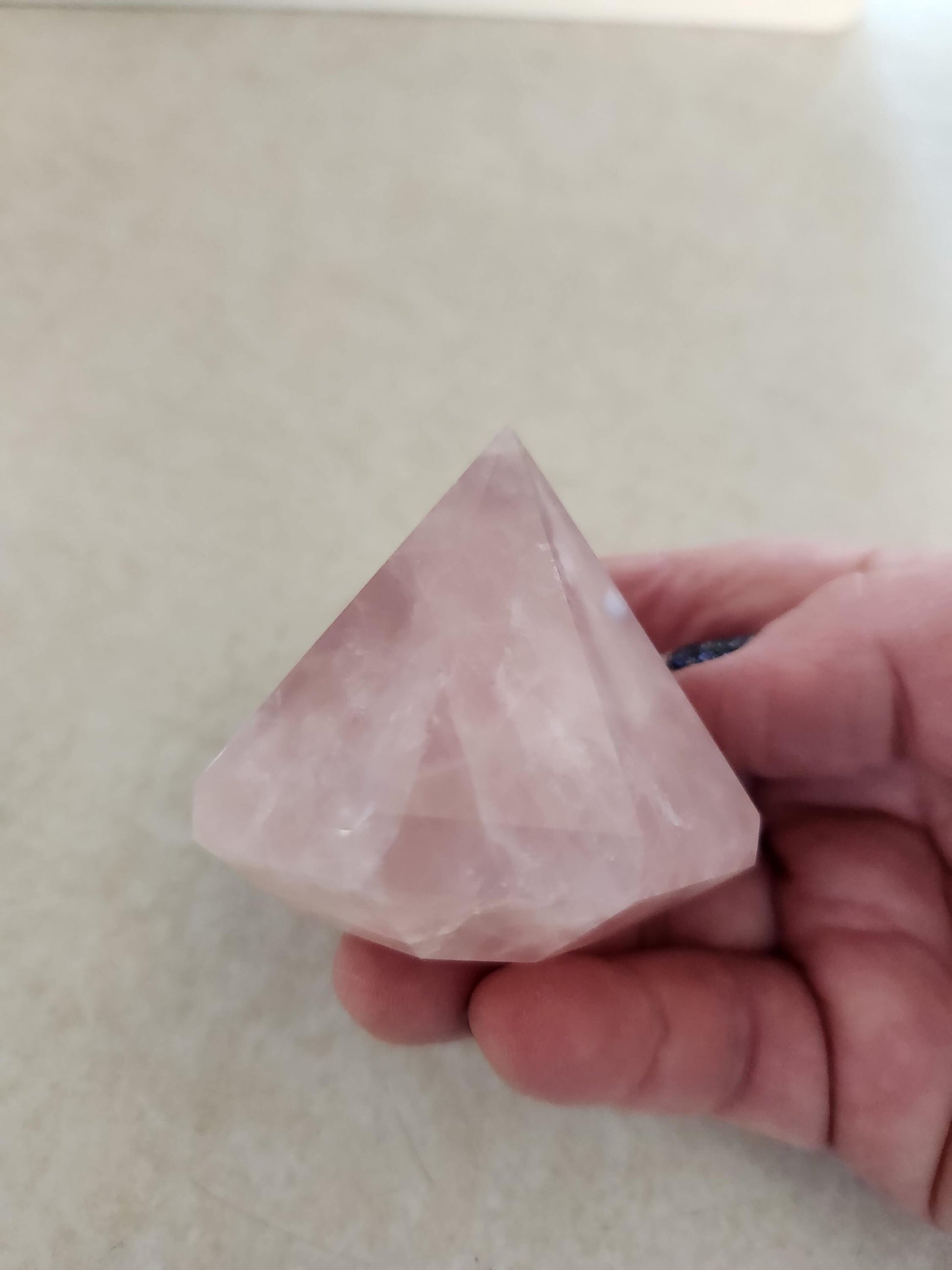 Gorgeous AAA Pink Rose Quartz Crystal Diamond, Extractor