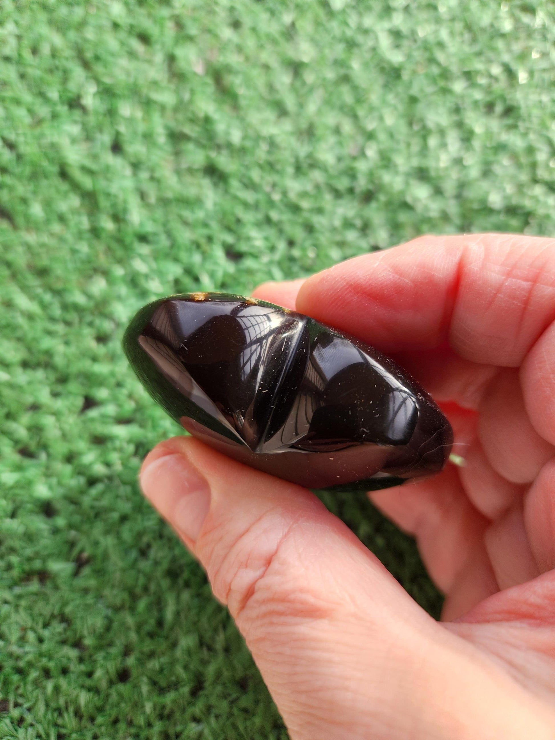 Rare Blue UV Reactive Amber Heart