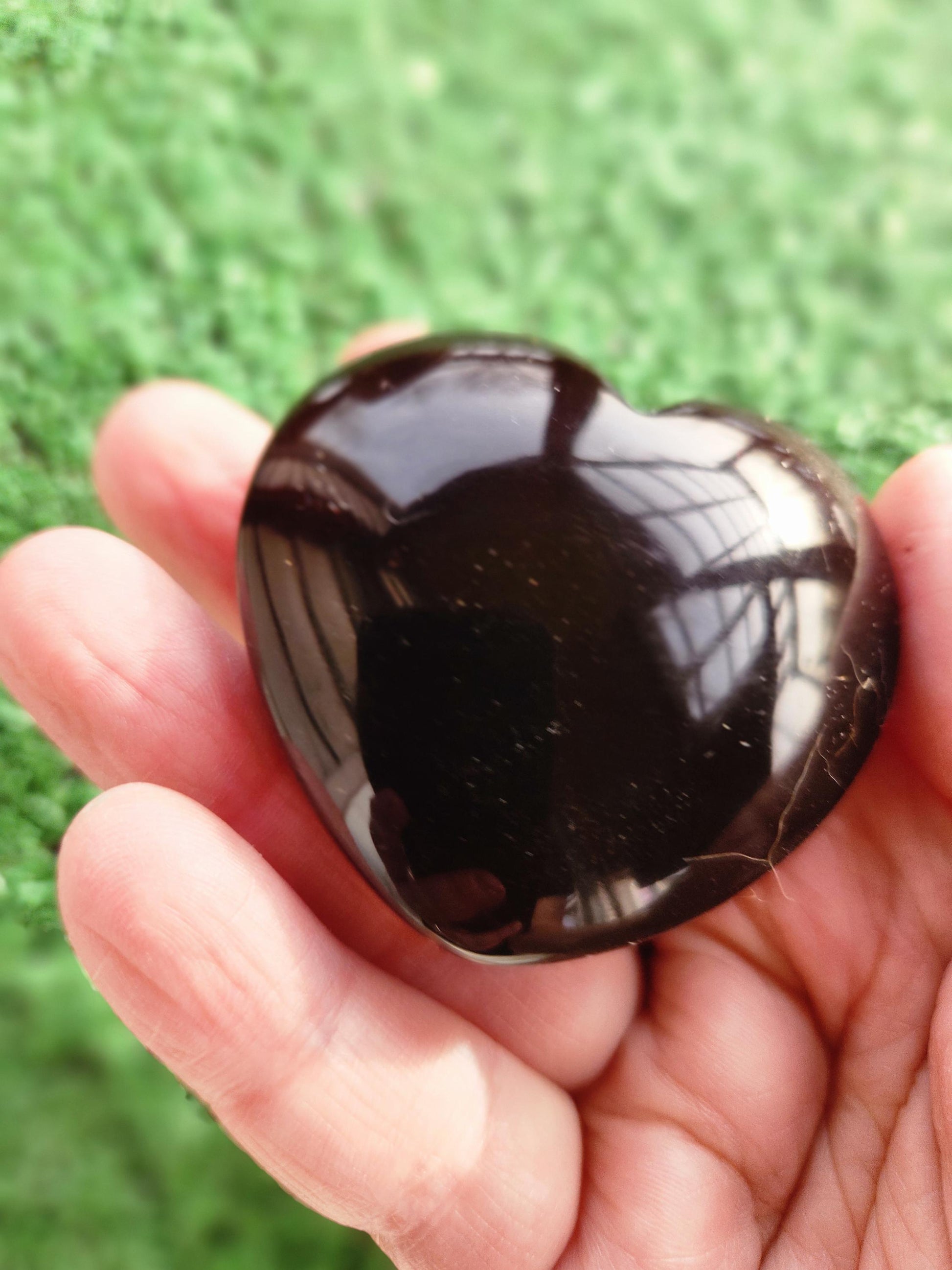 Rare Blue UV Reactive Amber Heart