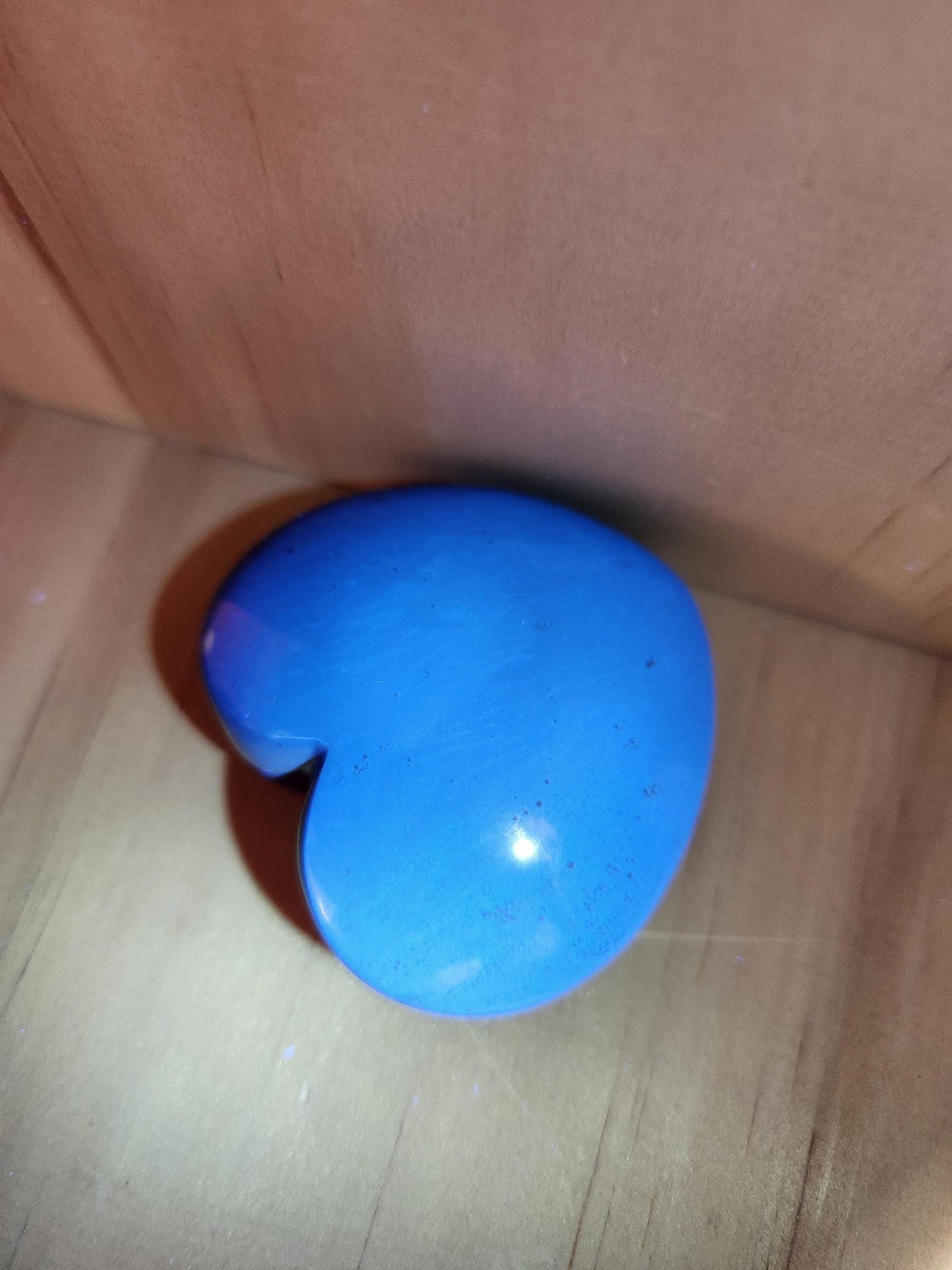 Rare Blue UV Reactive Amber Heart