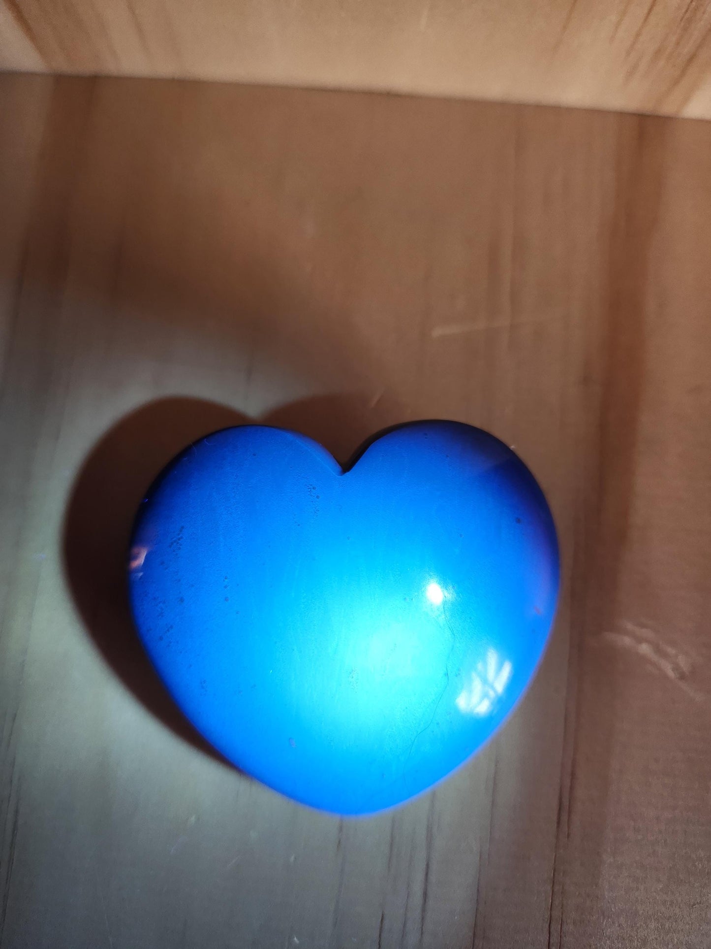 Rare Blue UV Reactive Amber Heart