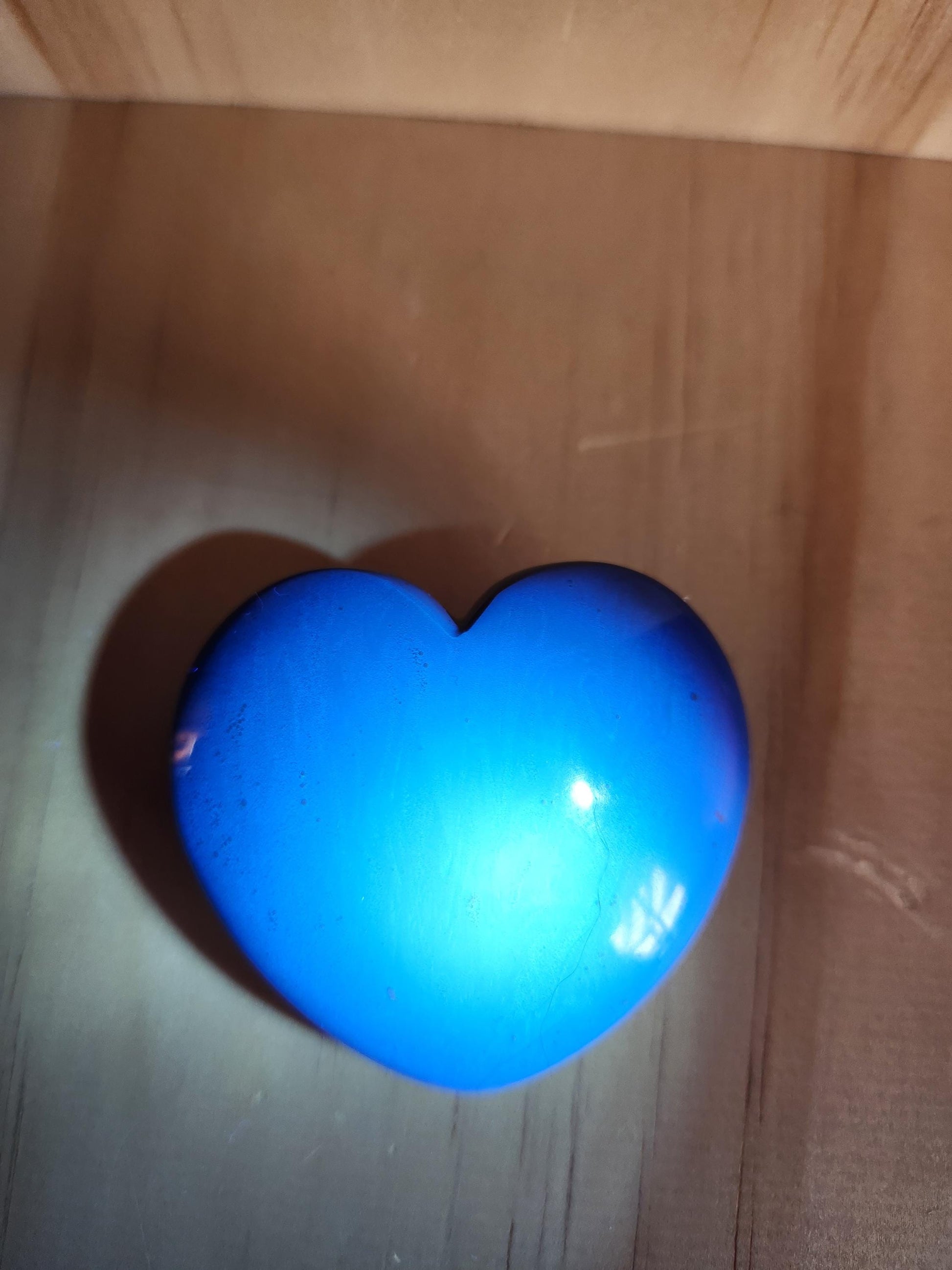 Rare Blue UV Reactive Amber Heart