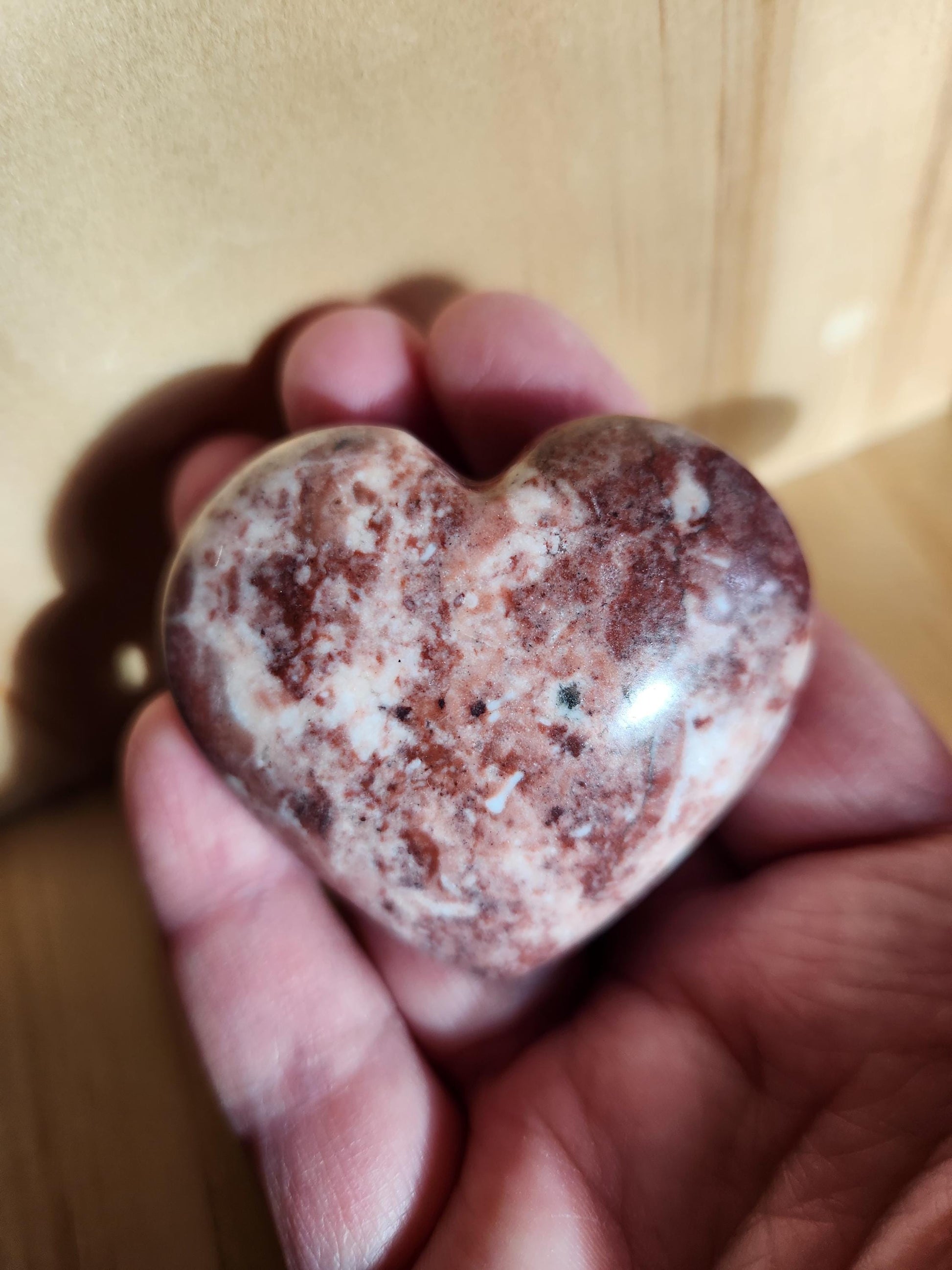 Strawberry Onyx Crystal Heart with Druzy - High Polish AAA Grade