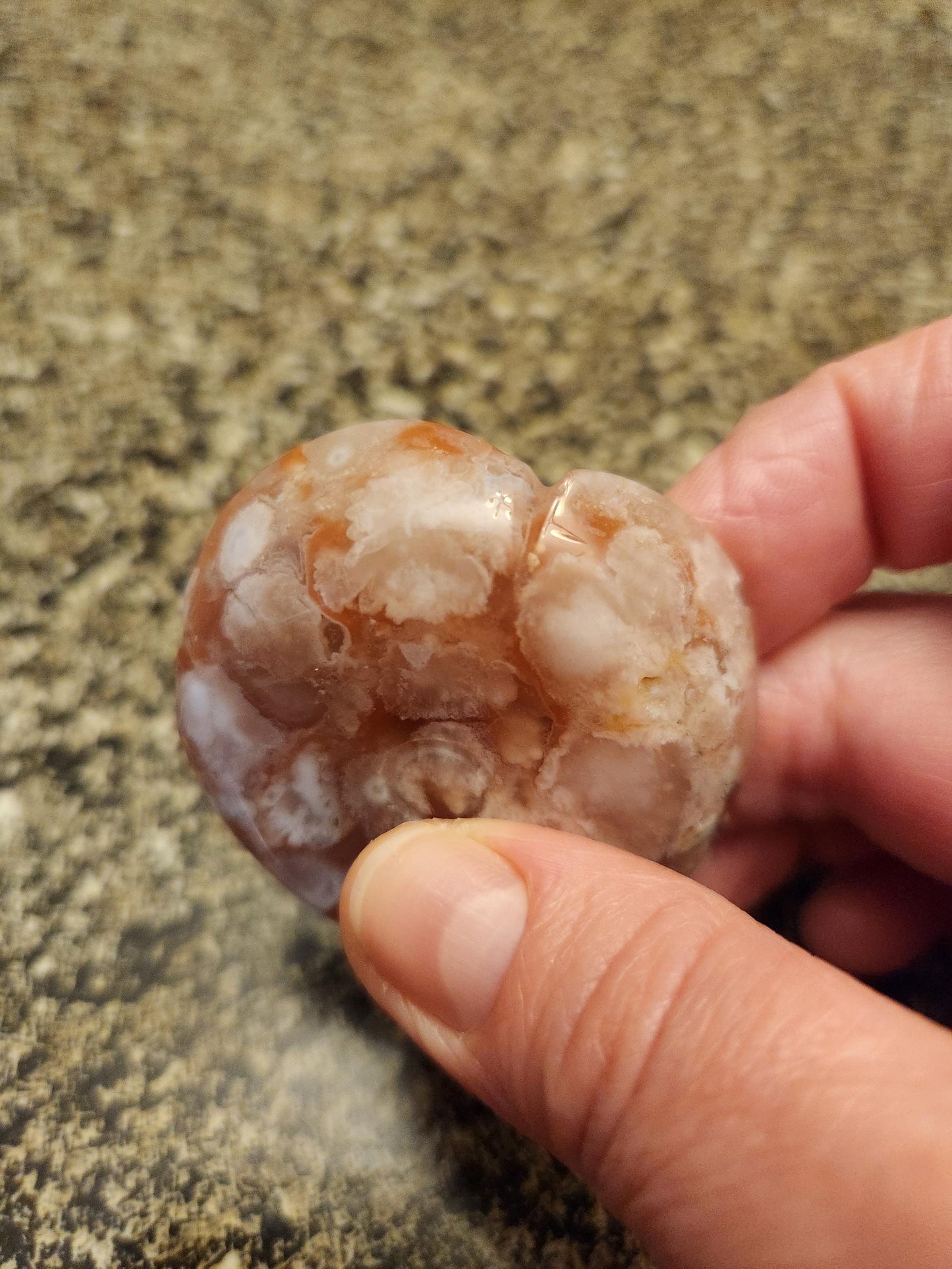 Beautiful Flower Agate Crystal Carved Rose Bud with flower plumes