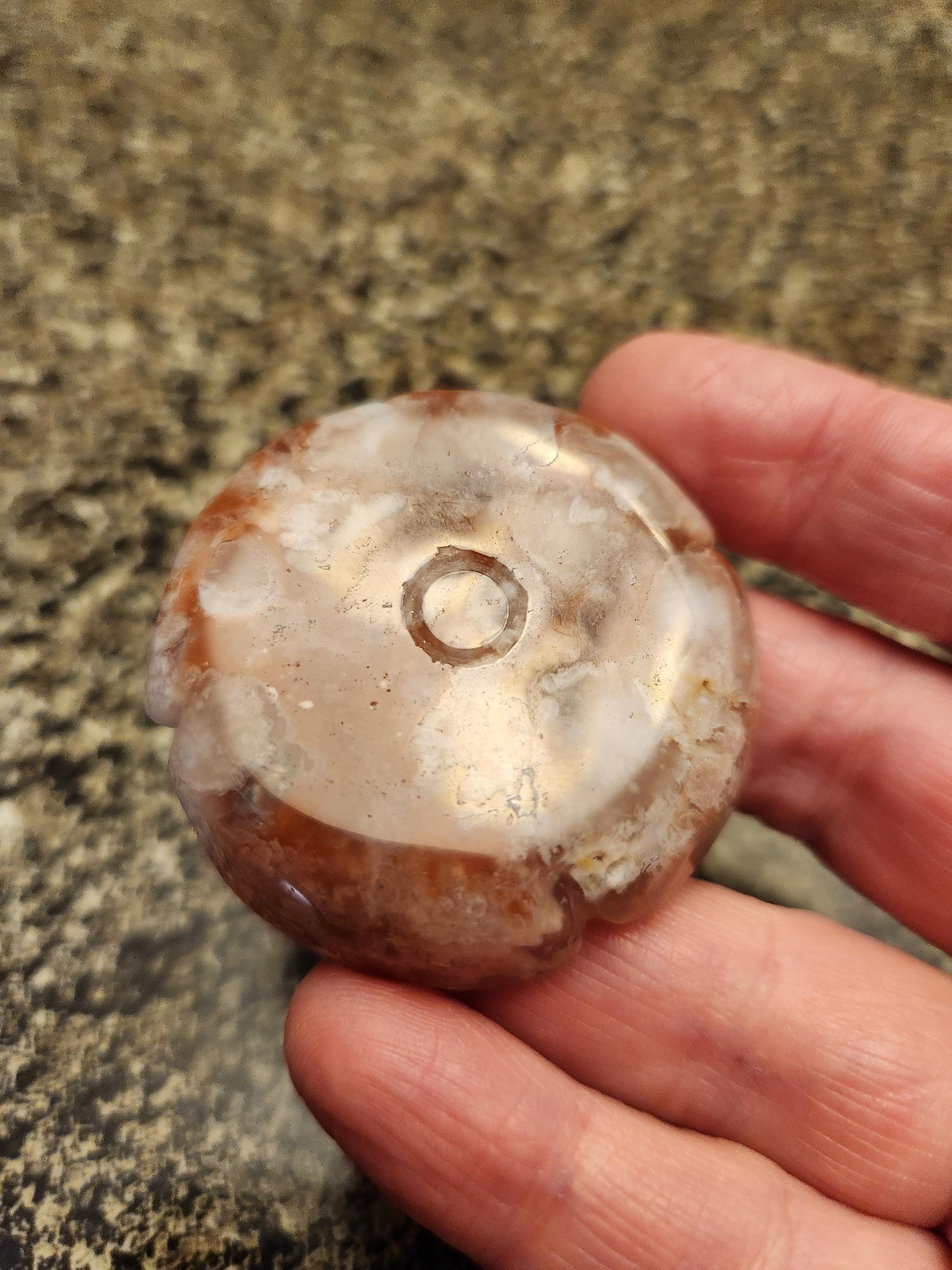 Beautiful Flower Agate Crystal Carved Rose Bud with flower plumes