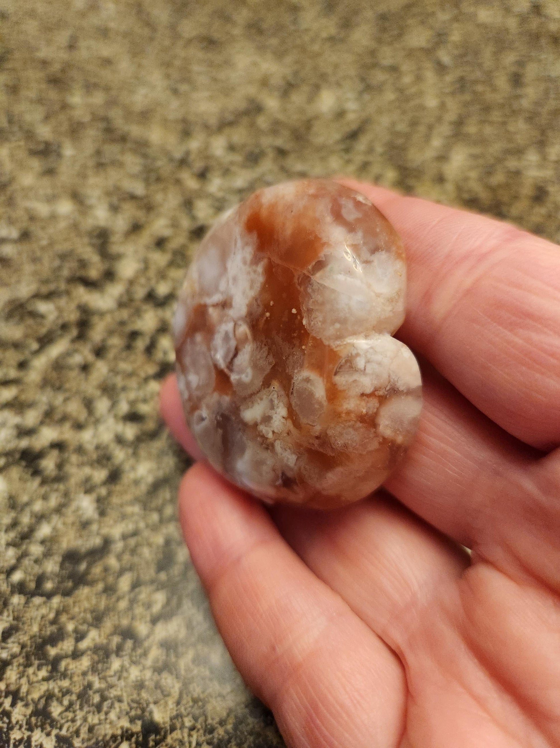 Beautiful Flower Agate Crystal Carved Rose Bud with flower plumes