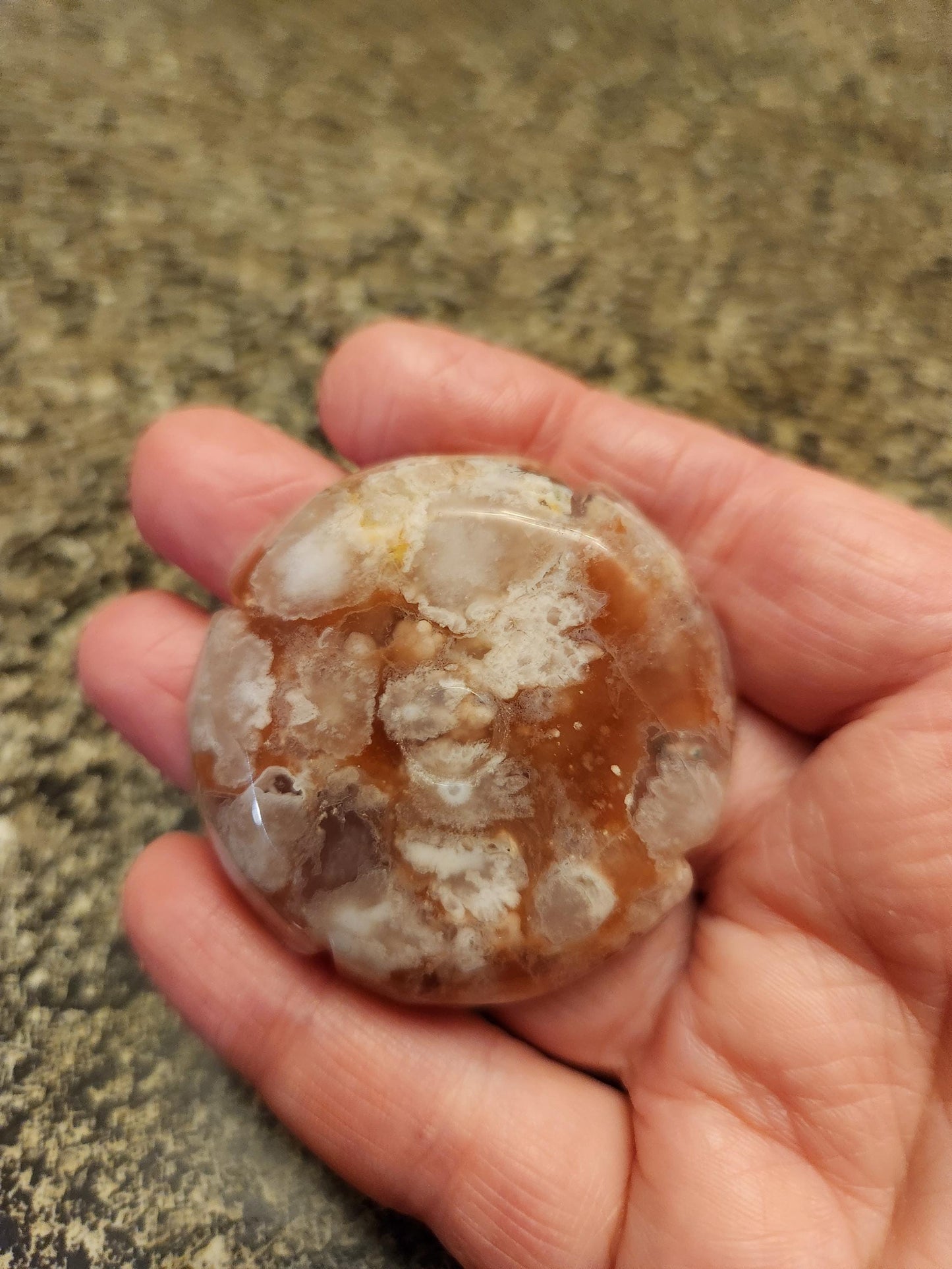 Beautiful Flower Agate Crystal Carved Rose Bud with flower plumes