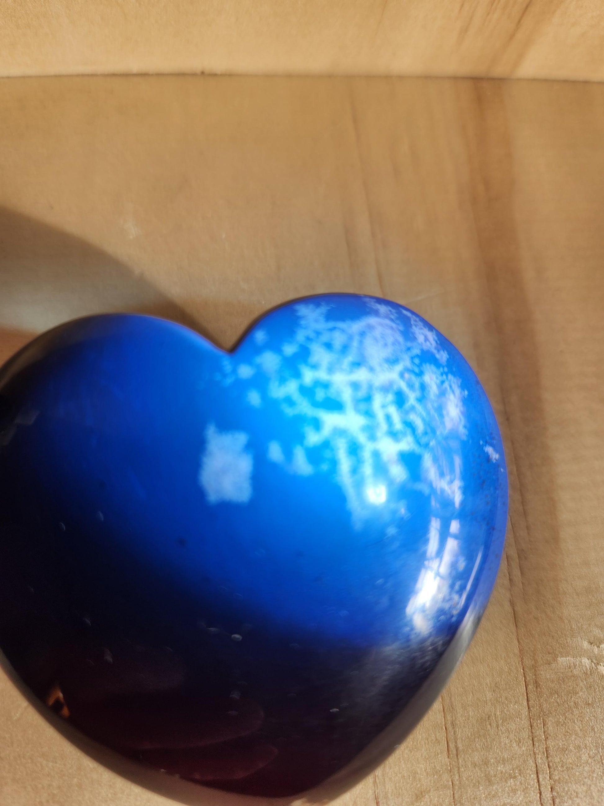 Rare Blue UV Reactive Amber Heart