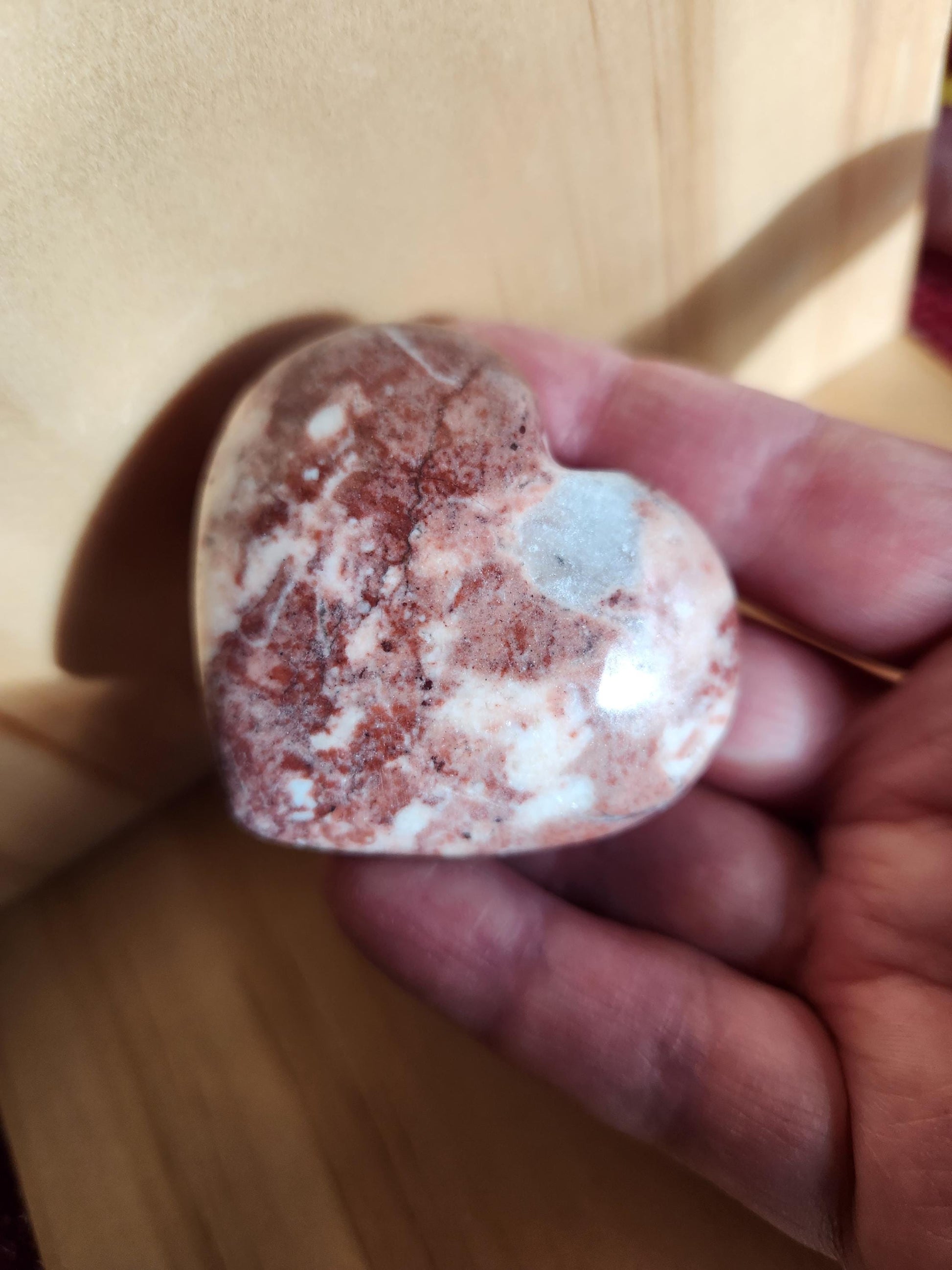 Strawberry Onyx Crystal Heart with Druzy - High Polish AAA Grade