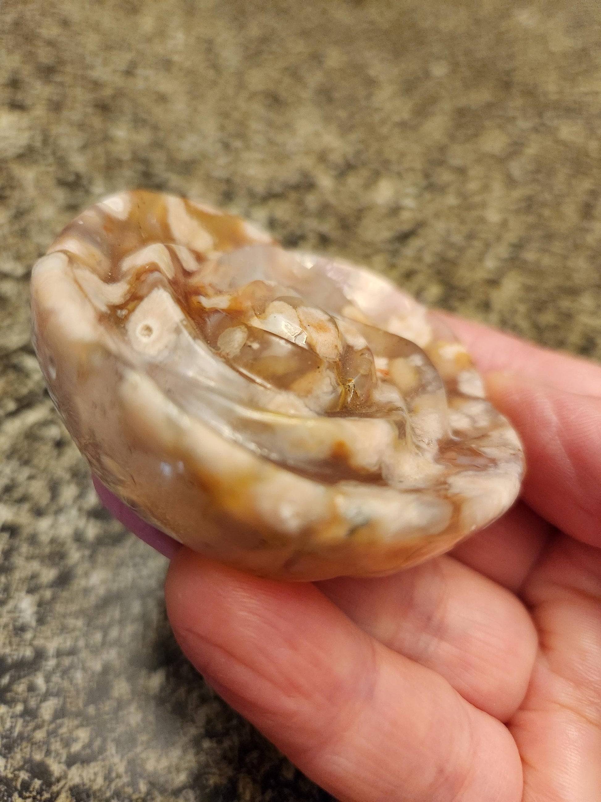 Beautiful Flower Agate Crystal Carved Rose Bud with flower plumes