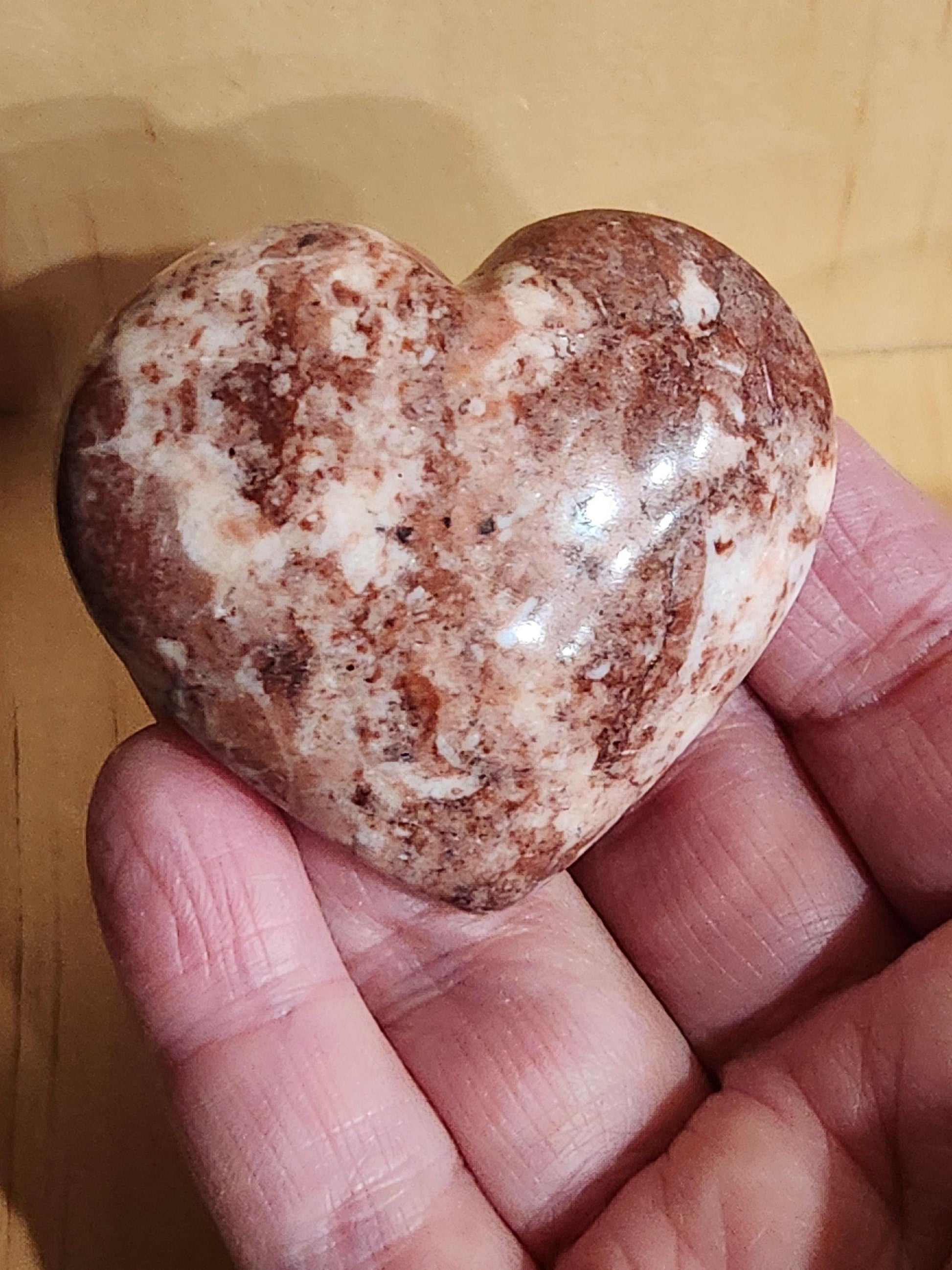 Strawberry Onyx Crystal Heart with Druzy - High Polish AAA Grade
