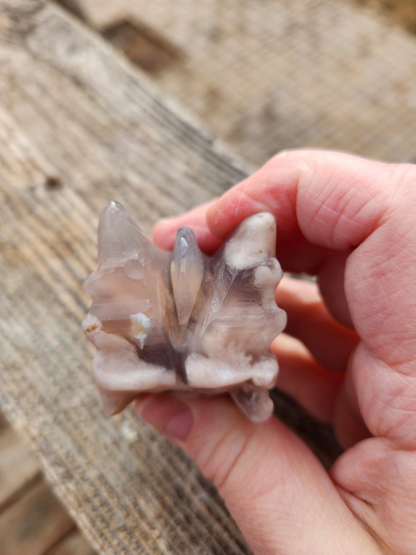 AAA Flower Agate Crystal Dragon Head with Flower Plumes, DND