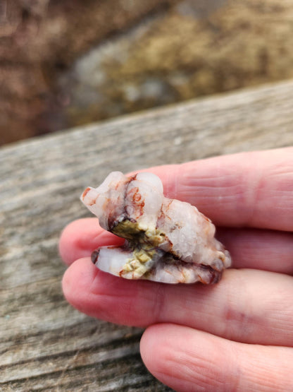 Pocket Sized Fire Quartz Crystal Money Toad All Natural, Extra Small