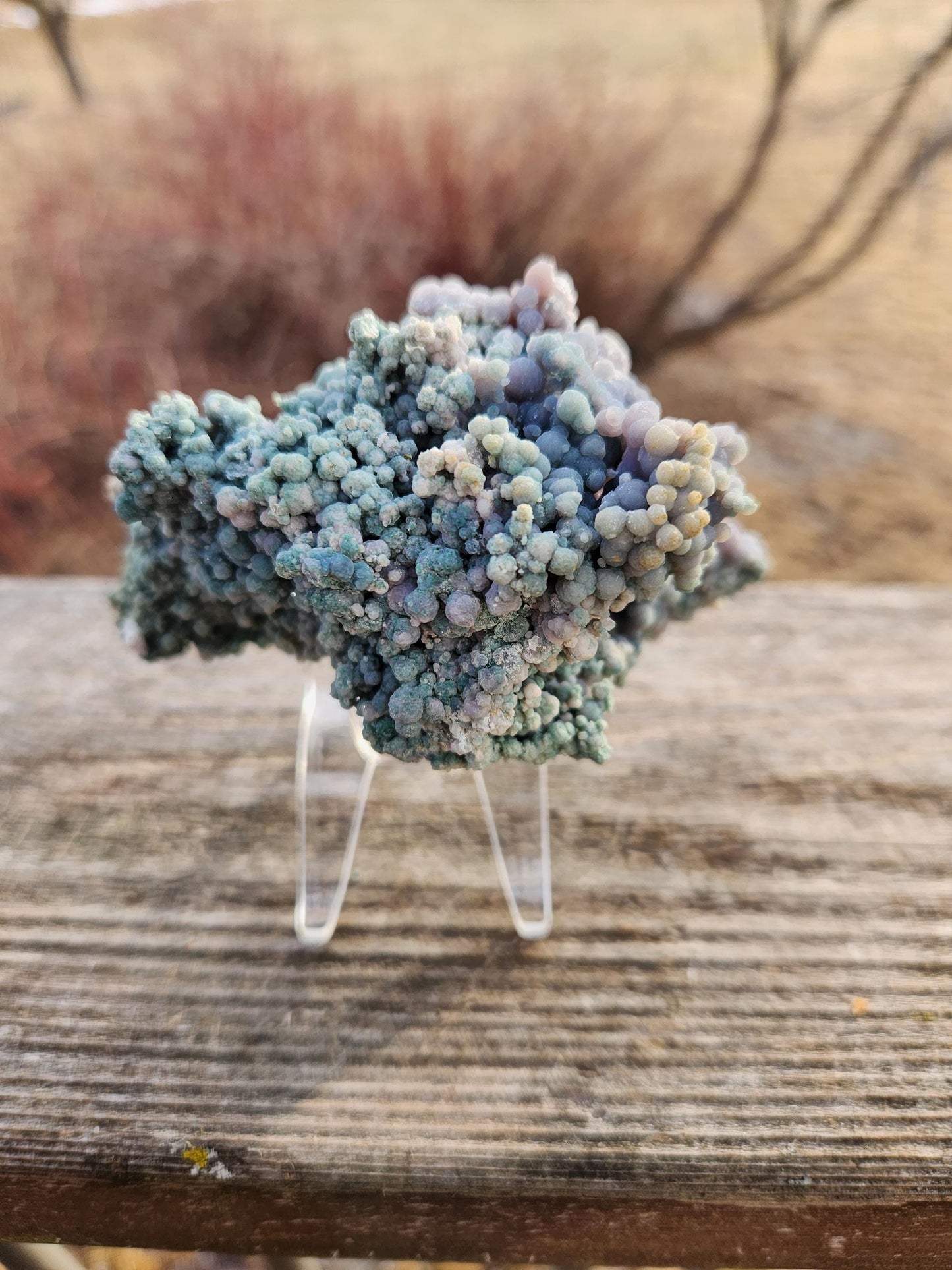 Rare Grape Agate Crystal Specimen: Bi-Color Purple & Green Chalcedony