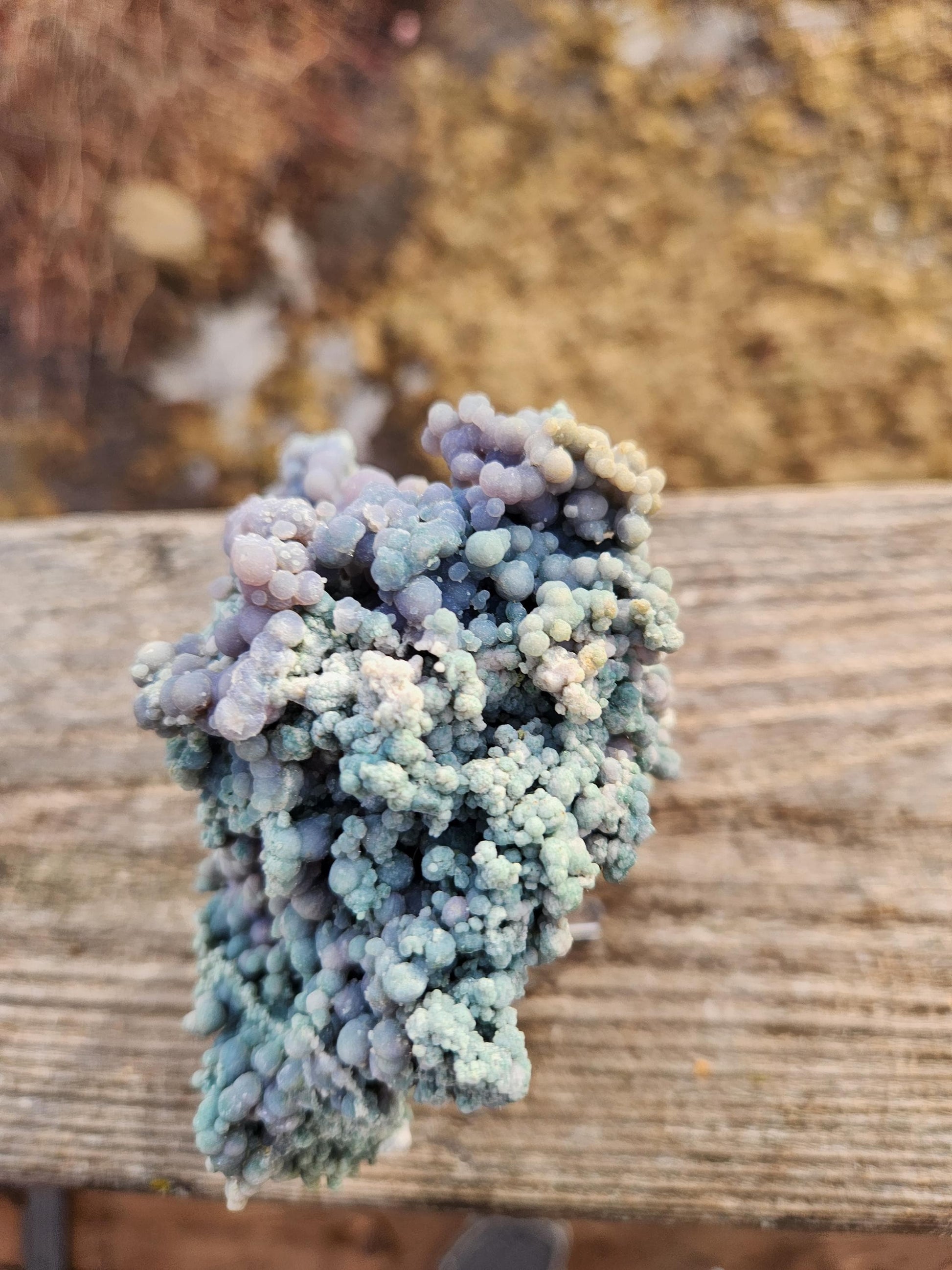 Rare Grape Agate Crystal Specimen: Bi-Color Purple & Green Chalcedony